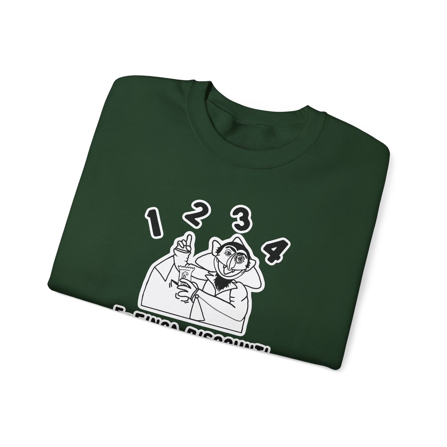 Five Finger Discount Outline Sweatshirt - Sesame Street The Count Parody Sweatshirt
