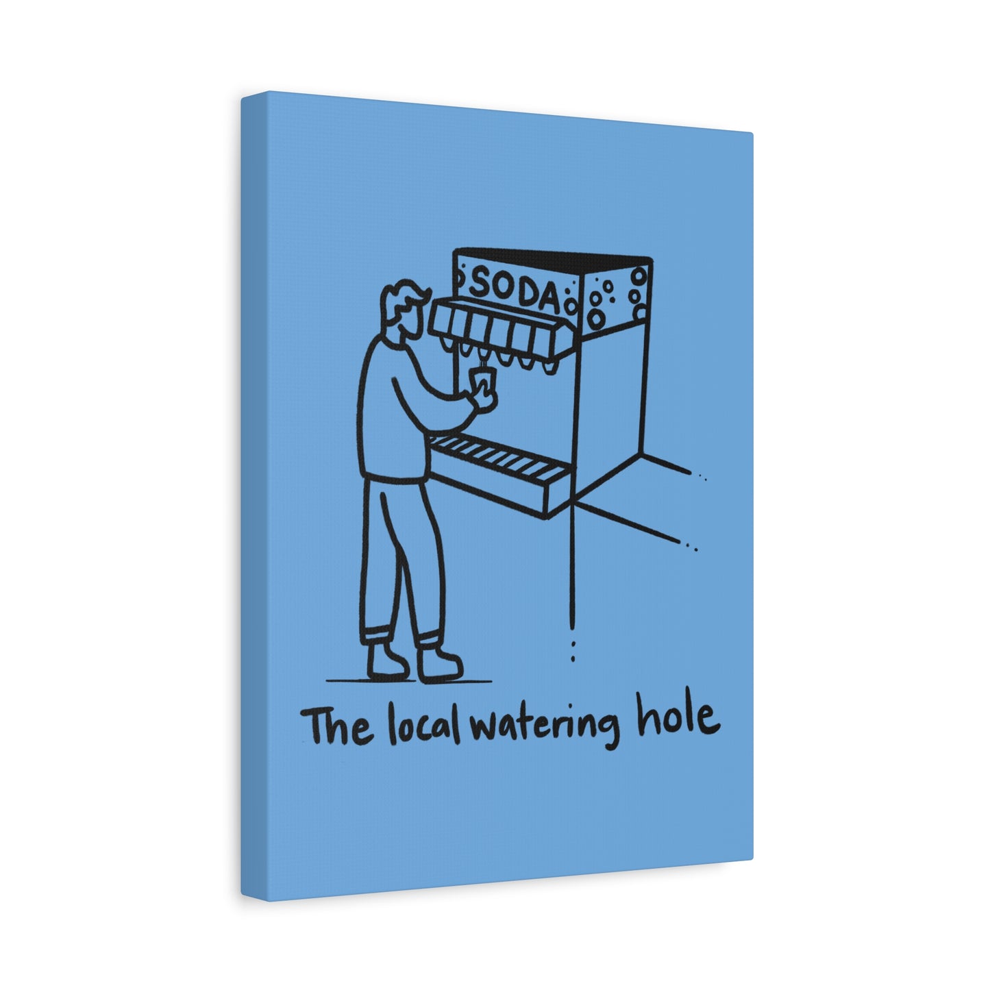 Local Watering Hole Canvas Print - Blue