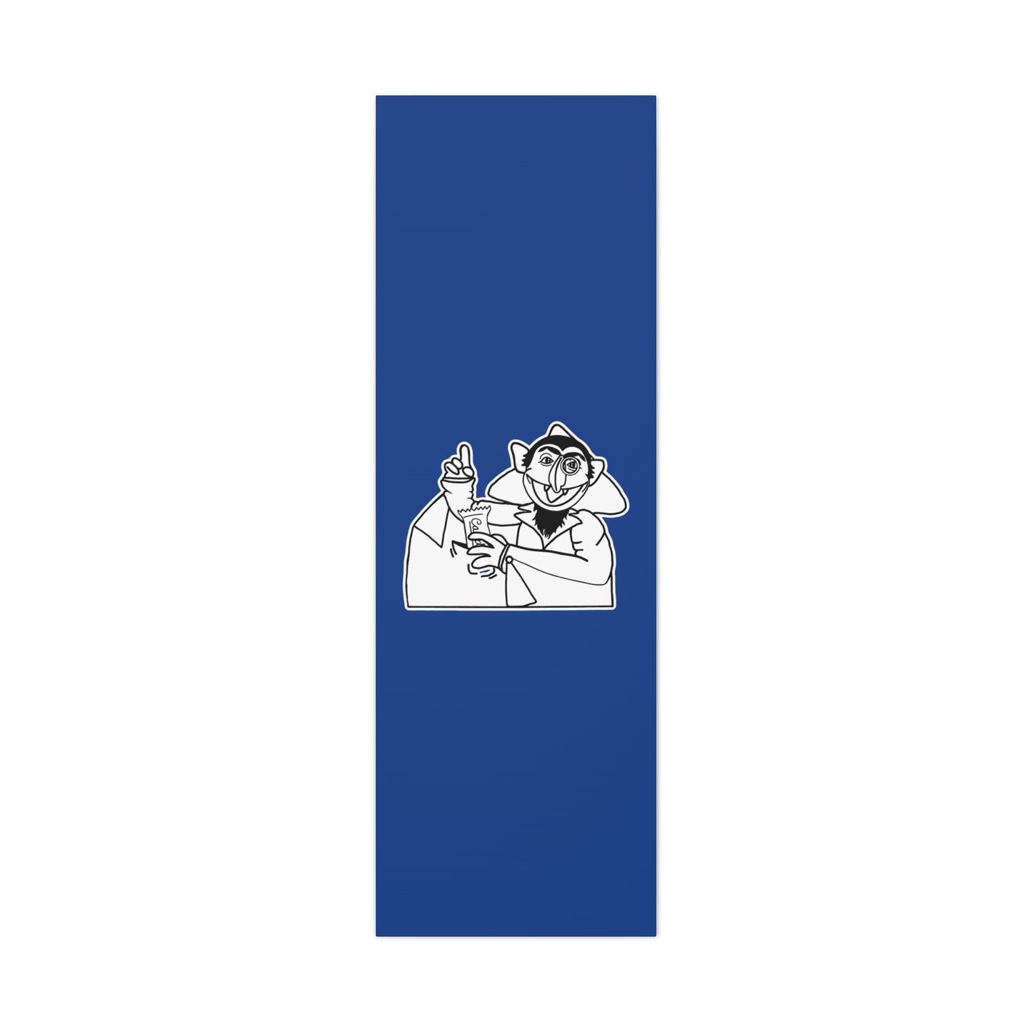 The Count Stealing Candy Outline Canvas Print Dark Blue - Sesame Street The Count Parody Art