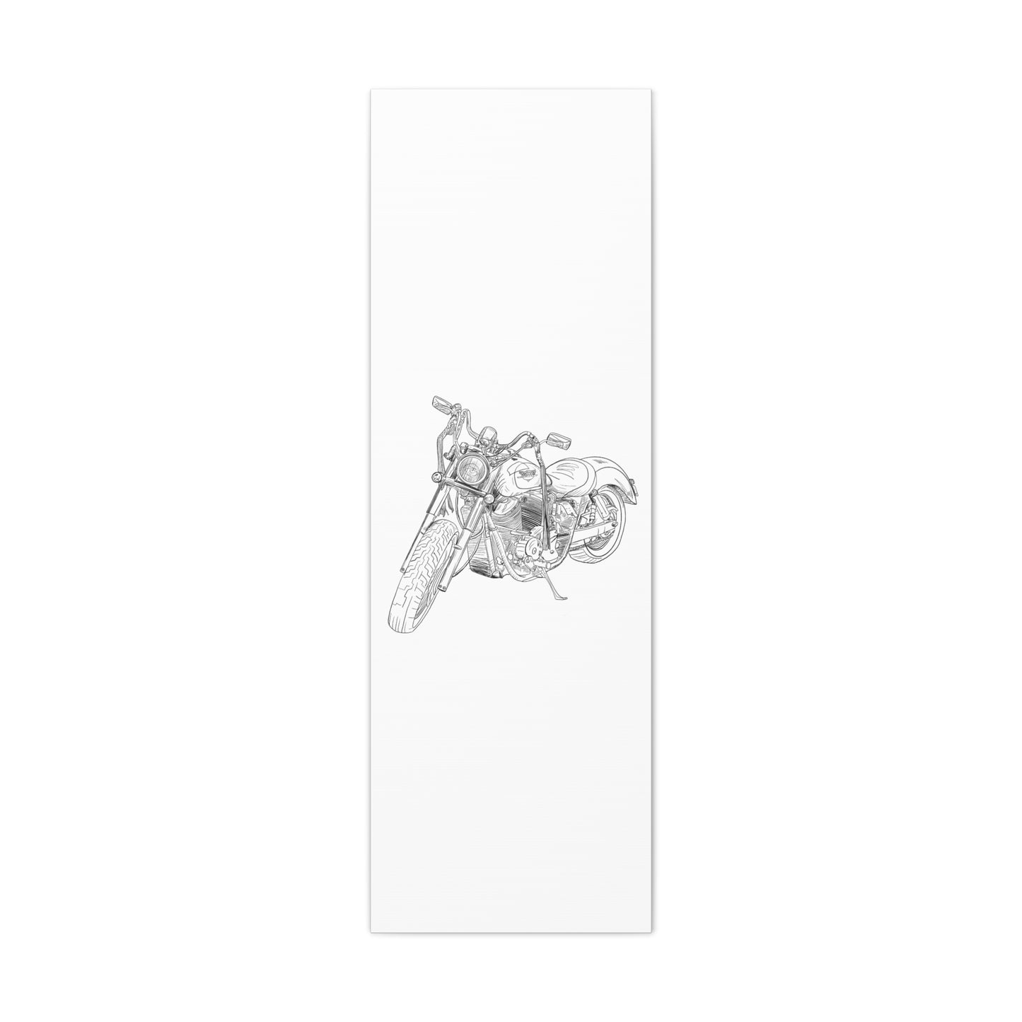 Ride Me Harley Motorcycle Sketch Canvas Print - Black Ink on White Background