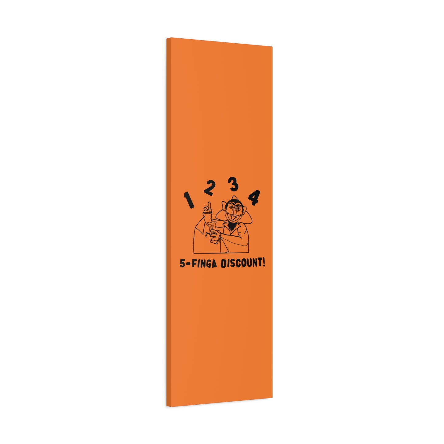 Five Finger Discount Outline Canvas Print Light Orange - Sesame Street The Count Parody Art Print