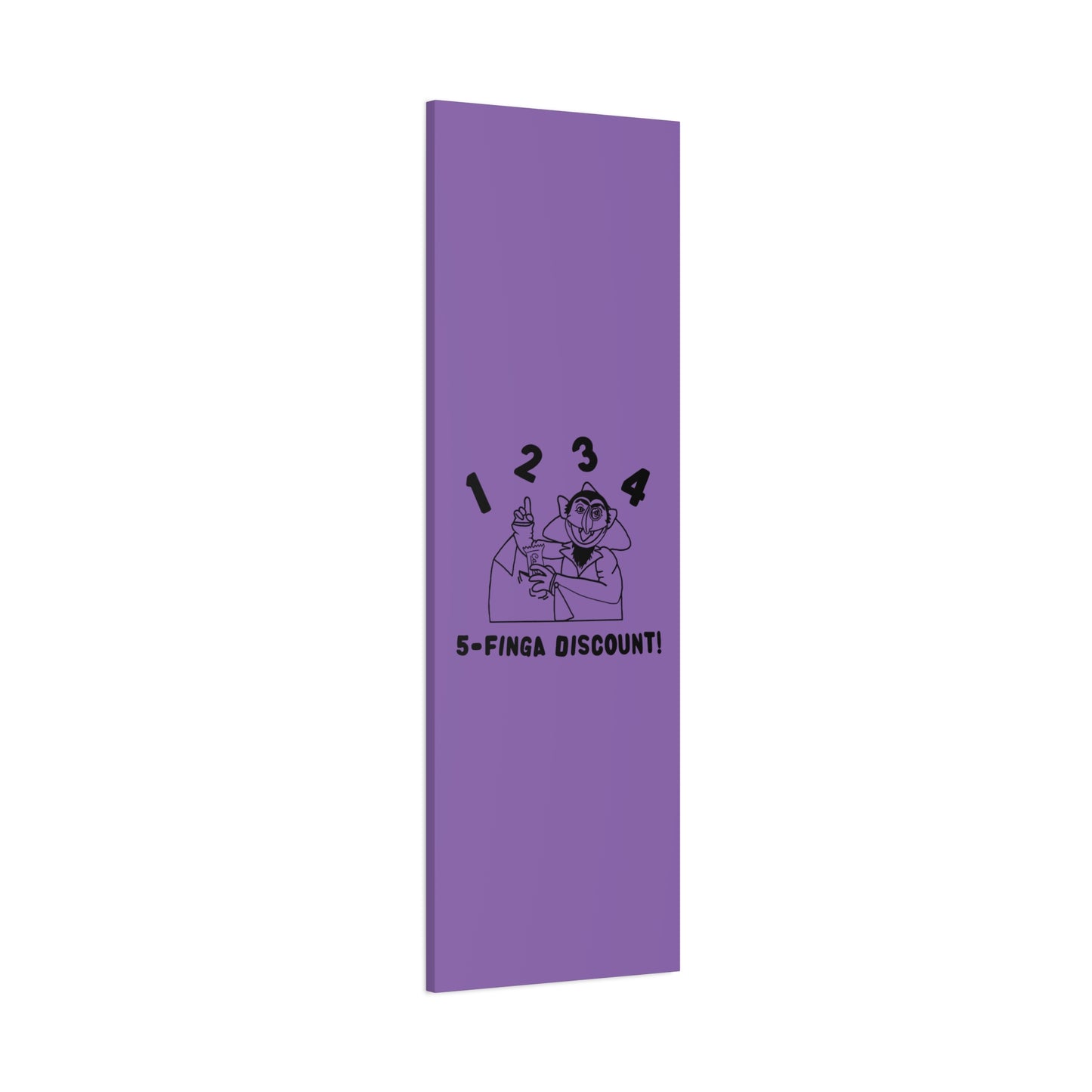Five Finger Discount Outline Canvas Print Light Purple - Sesame Street The Count Parody Art Print