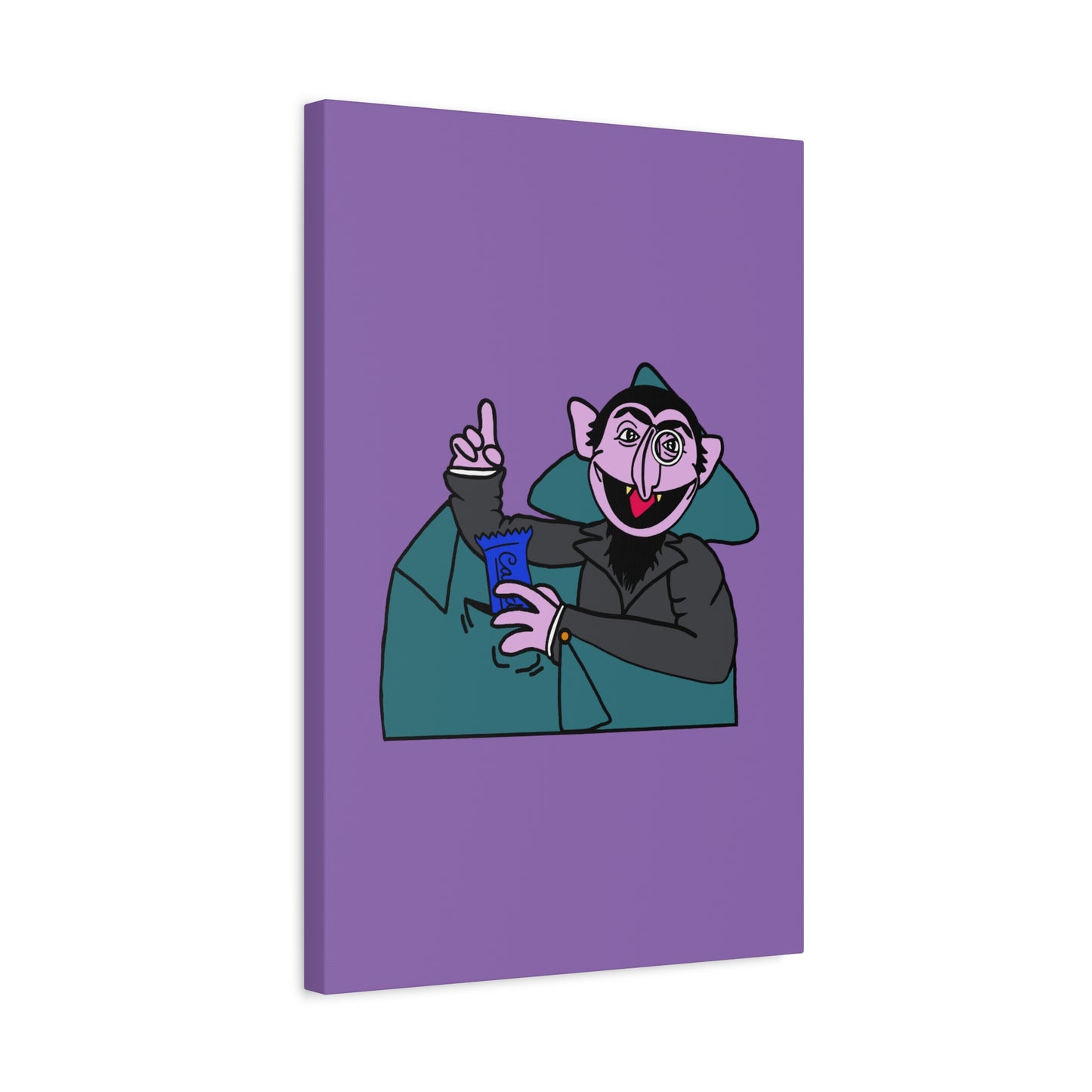 The Count Stealing Candy Canvas Print Light Purple - Sesame Street The Count Canvas Art