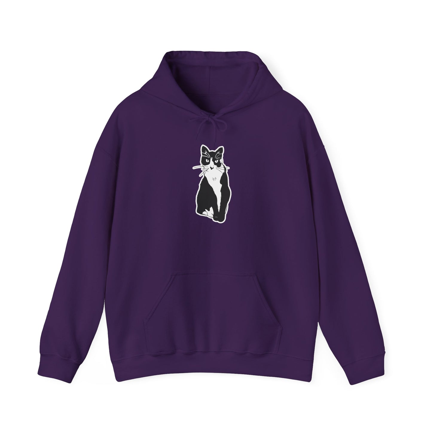 Cat Hoodie (Sticker Style Cat) - Cat Hooded Sweatshirt