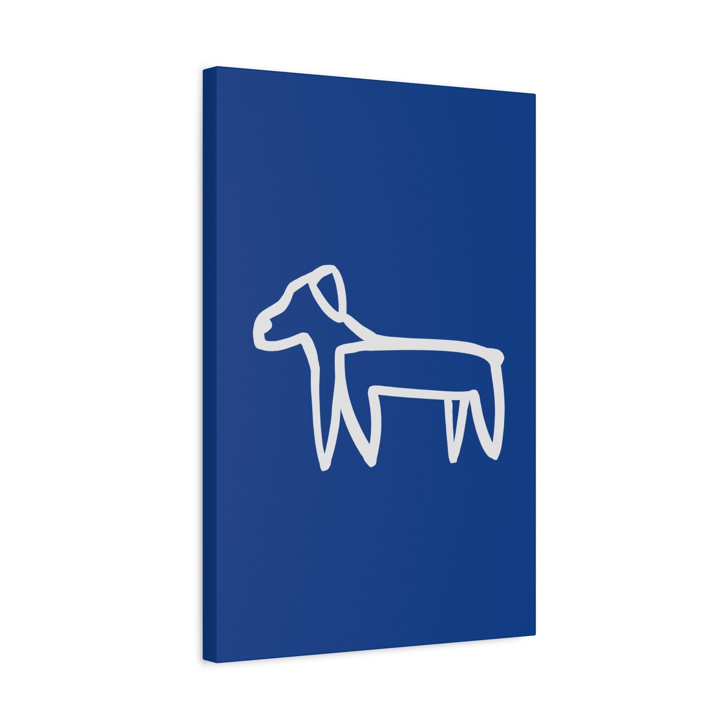 Dog Canvas Print on Blue (Transparent Style White Dog) - Dog Art Print