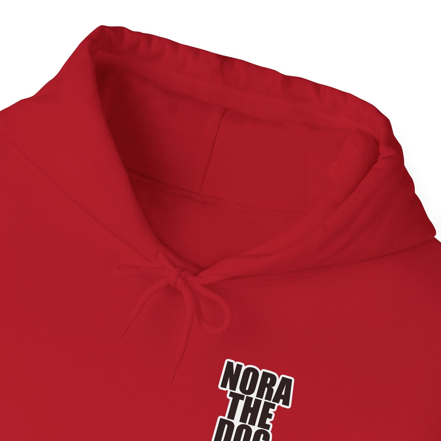 Nora the Dog Heart Hoodie Back Design (Sticker Style Nora) - Nora Hooded Sweatshirt