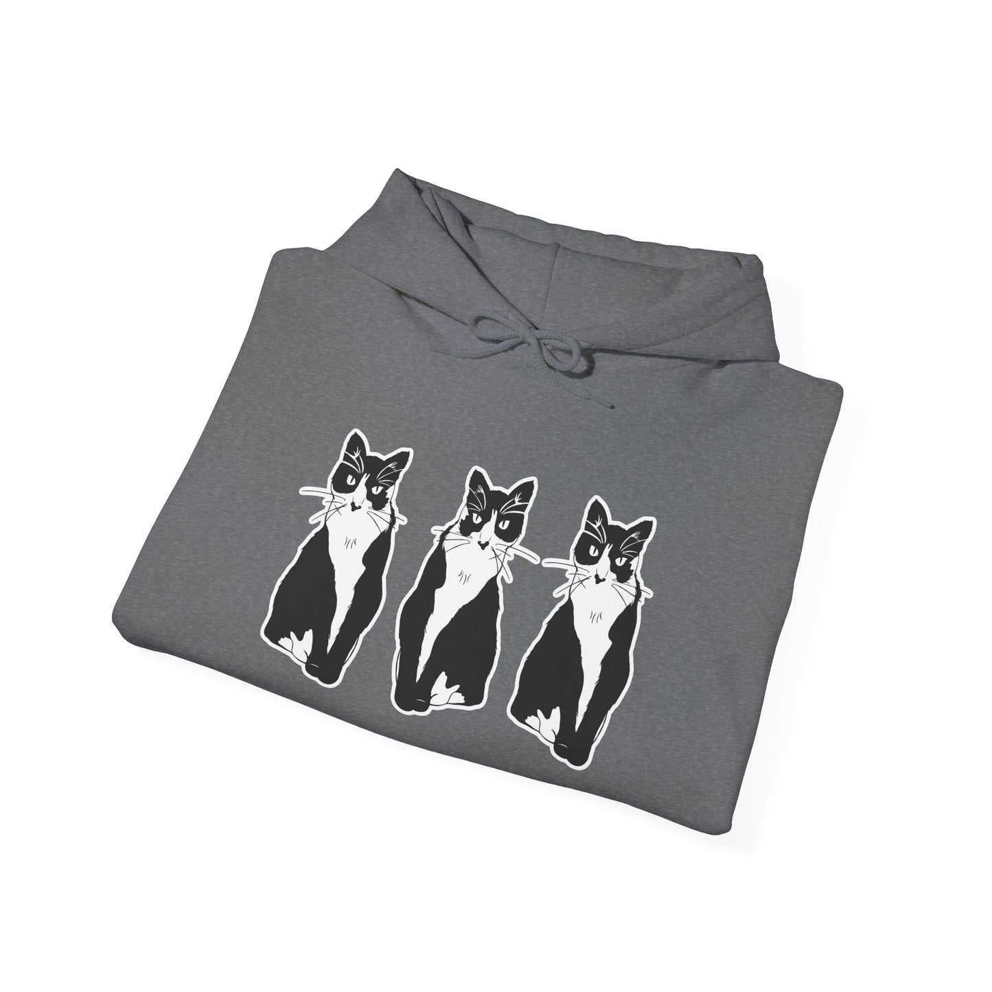 Cat x3 Hoodie (Sticker Style Cat) - Cat Hooded Sweatshirt
