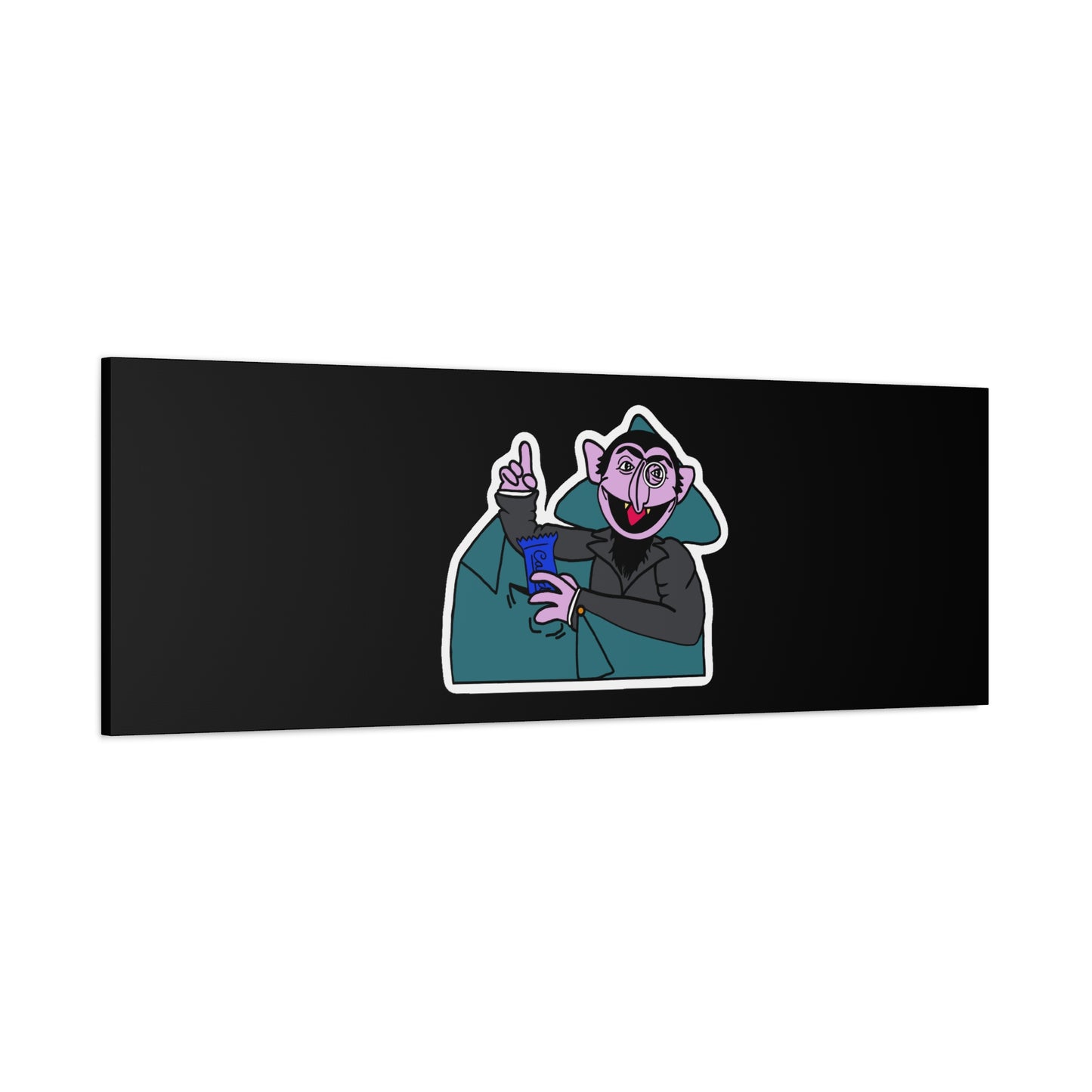 The Count Stealing Candy Canvas Print Black - Sesame Street The Count Parody Art