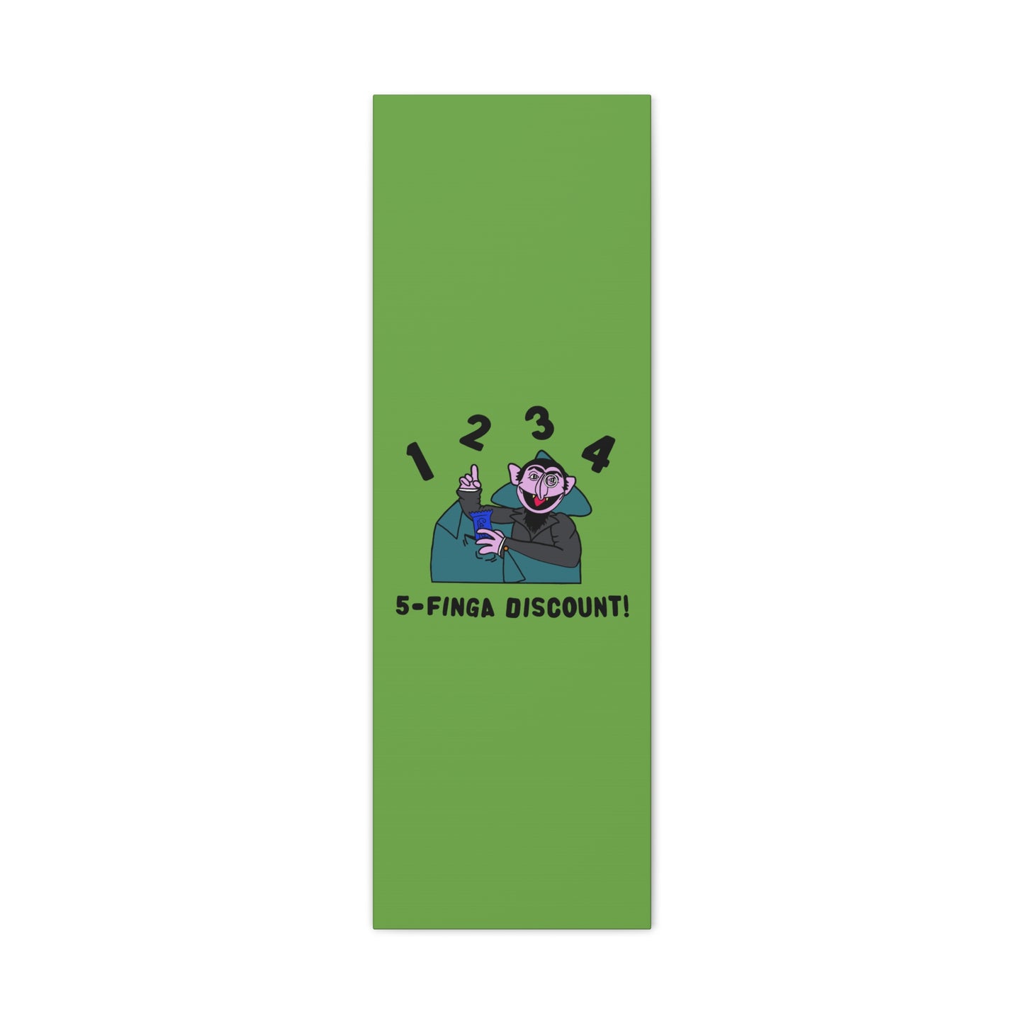 Five Finger Discount Canvas Print Green - Sesame Street The Count Parody Art Print