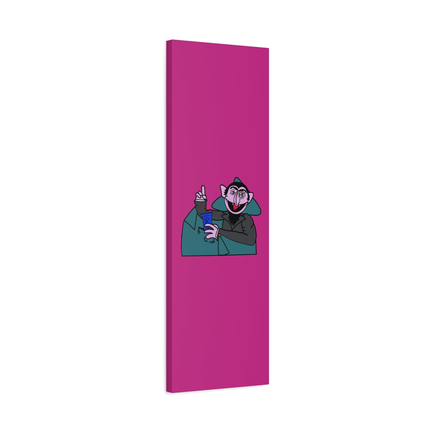 The Count Stealing Candy Canvas Print Pink - Sesame Street The Count Parody Art