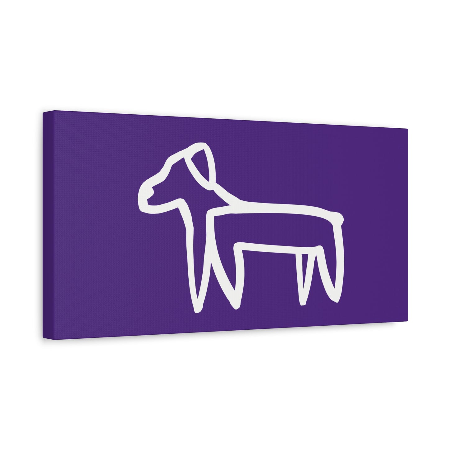 Dog Canvas Print on Purple (Transparent Style White Dog) - Dog Art Print