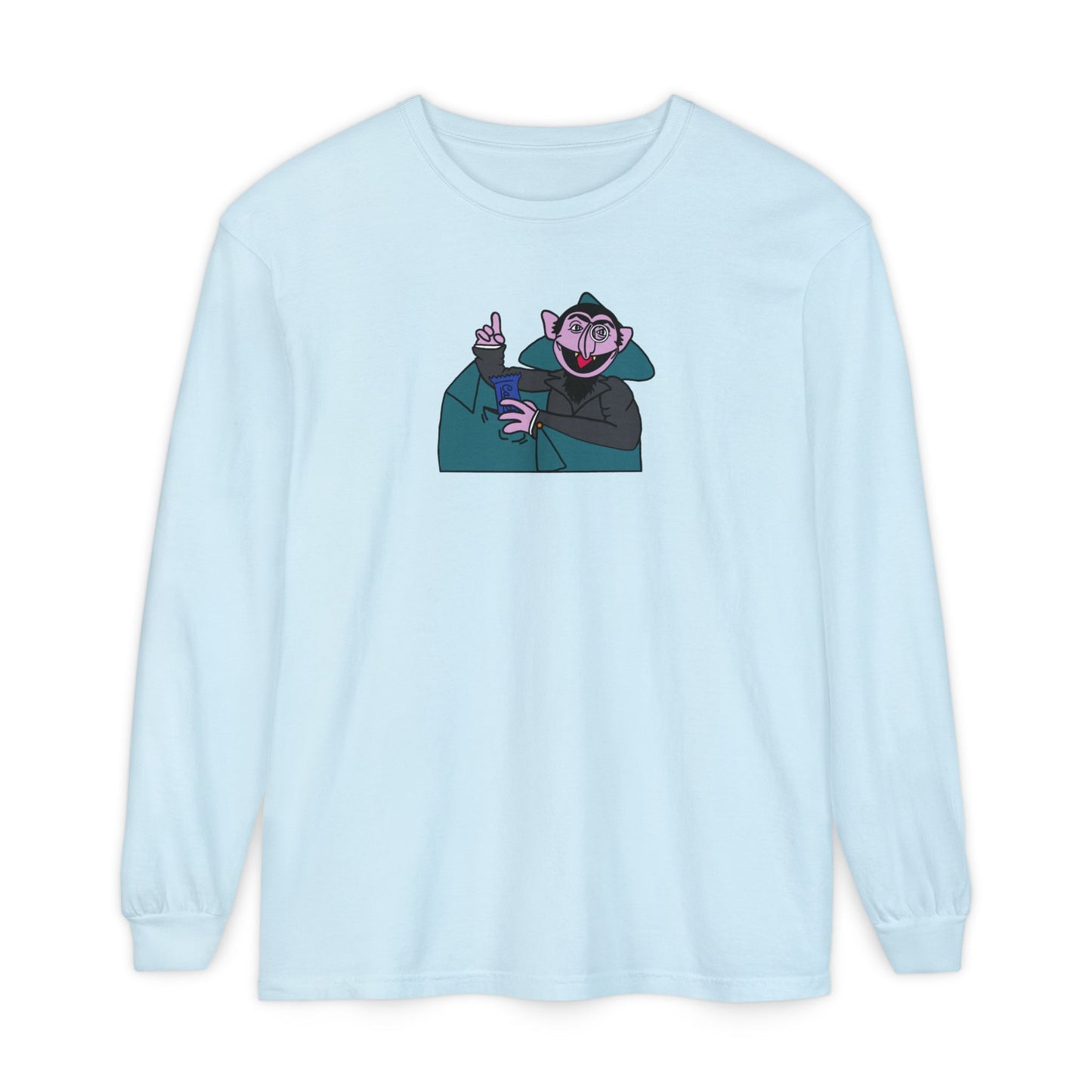 The Count Stealing Candy Long Sleeve - Sesame Street The Count Parody Long Sleeve Shirt