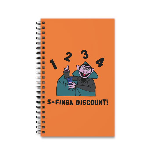 Five Finger Discount Notebook Light Orange - Sesame Street The Count Parody Notebook