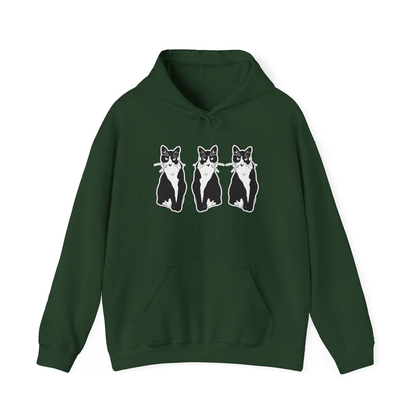 Cat x3 Hoodie (Sticker Style Cat) - Cat Hooded Sweatshirt