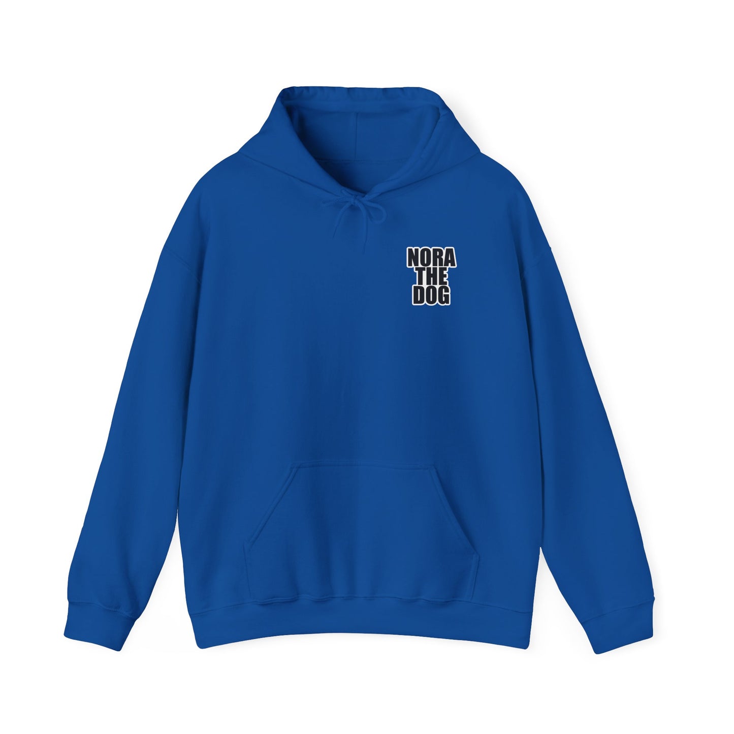 Nora the Dog Heart Hoodie Back Design (Sticker Style Nora) - Nora Hooded Sweatshirt