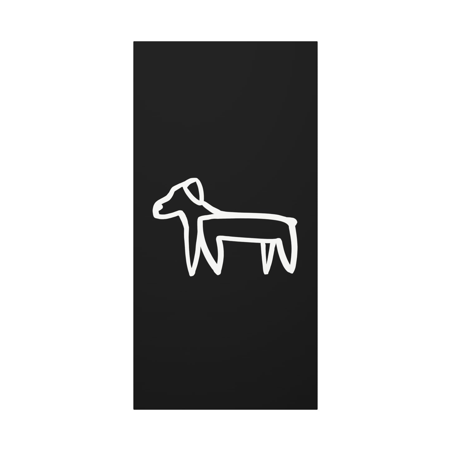 Dog Canvas Print on Black (Transparent Style White Dog) - Dog Art Print