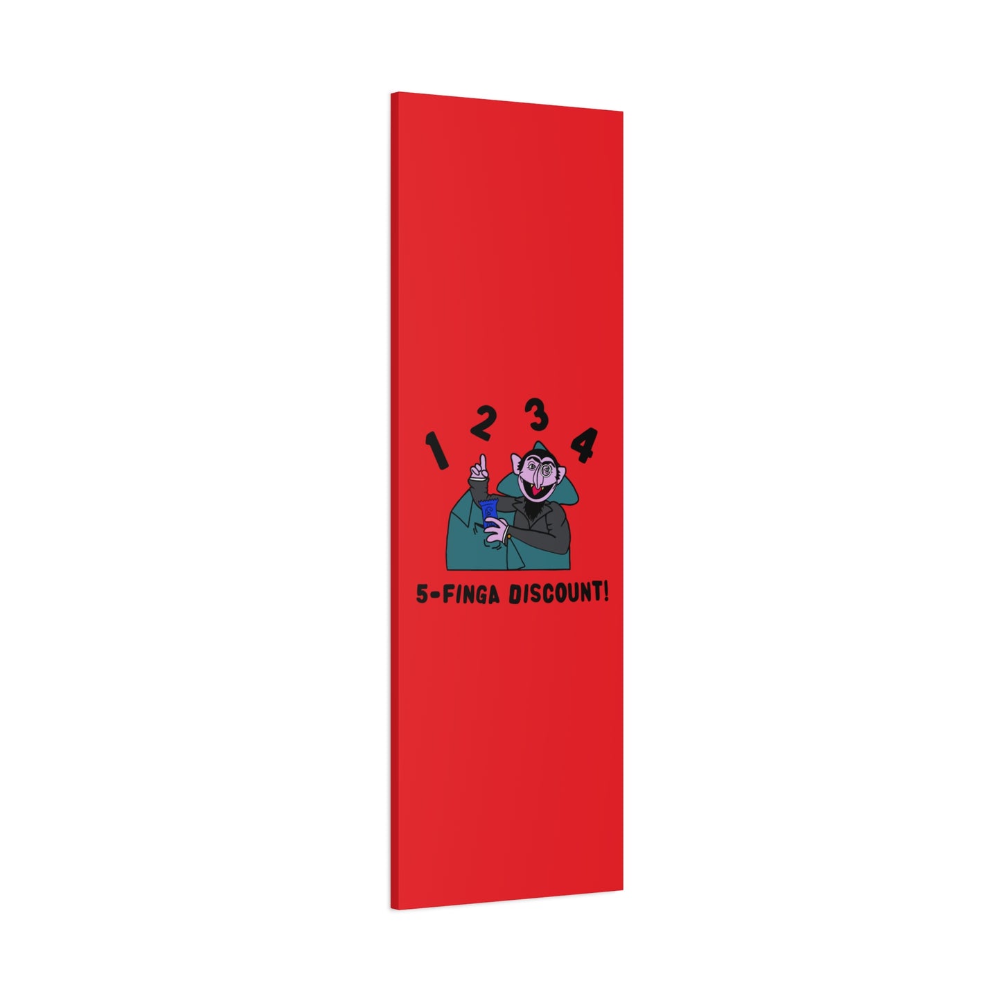 Five Finger Discount Canvas Print Red - Sesame Street The Count Parody Art Print