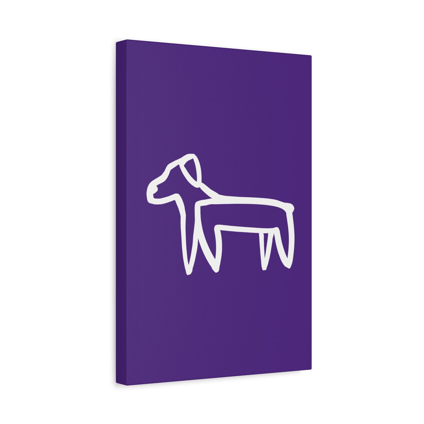 Dog Canvas Print on Purple (Transparent Style White Dog) - Dog Art Print
