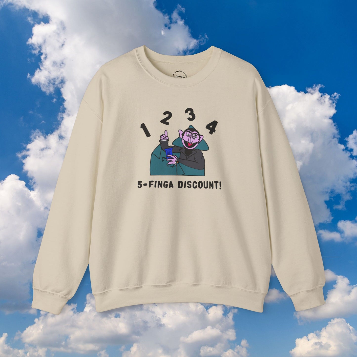 Five Finger Discount Sweatshirt - Sesame Street The Count Parody Sweatshirt