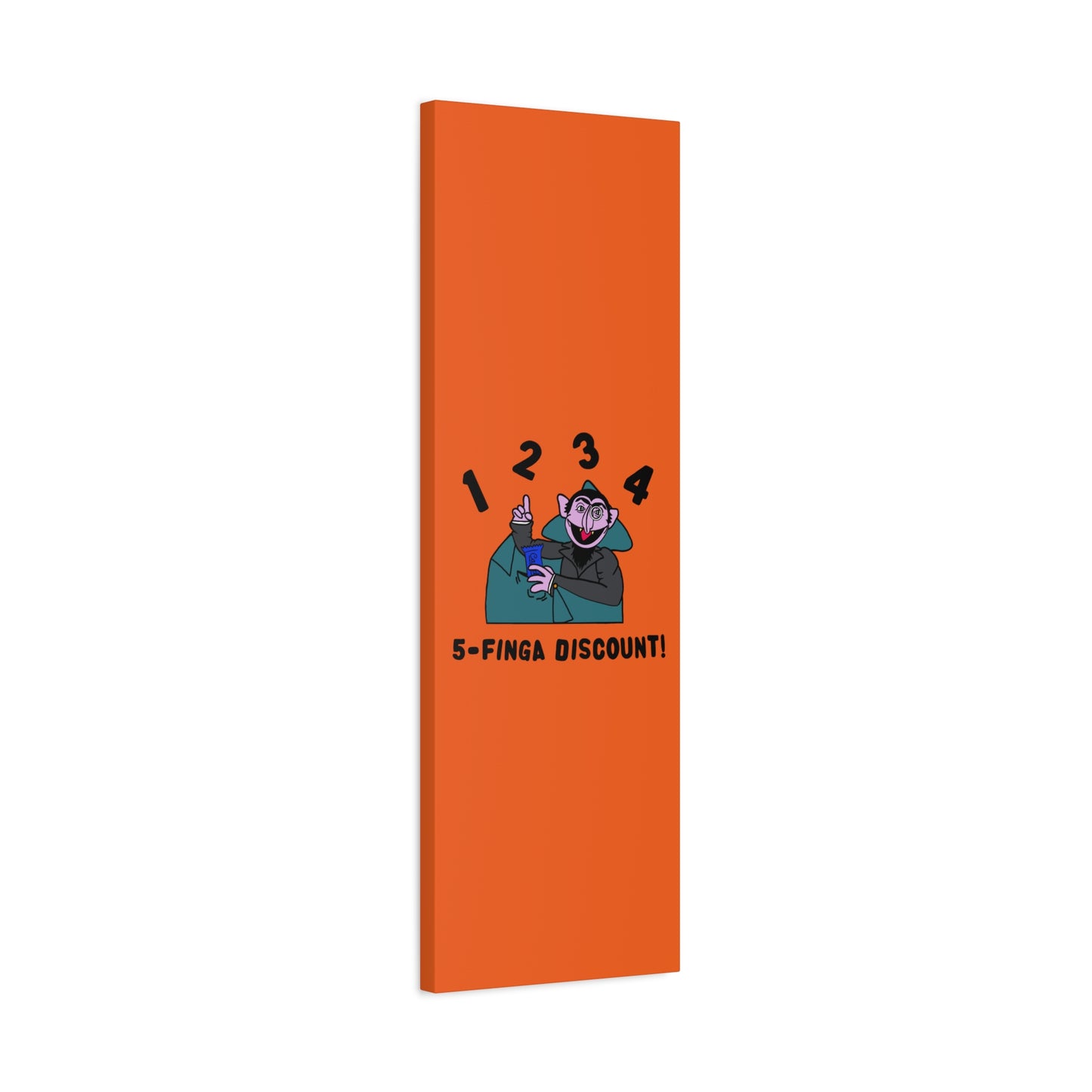 Five Finger Discount Canvas Print Orange - Sesame Street The Count Parody Art Print
