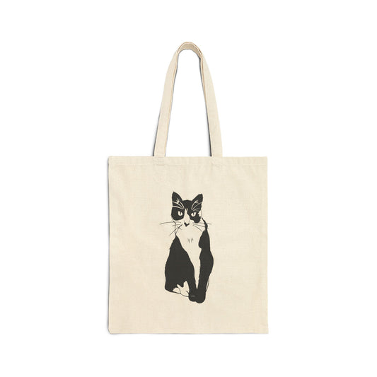 Cat Tote Bag (Sticker Style Cat) - Cat Drawing Bag