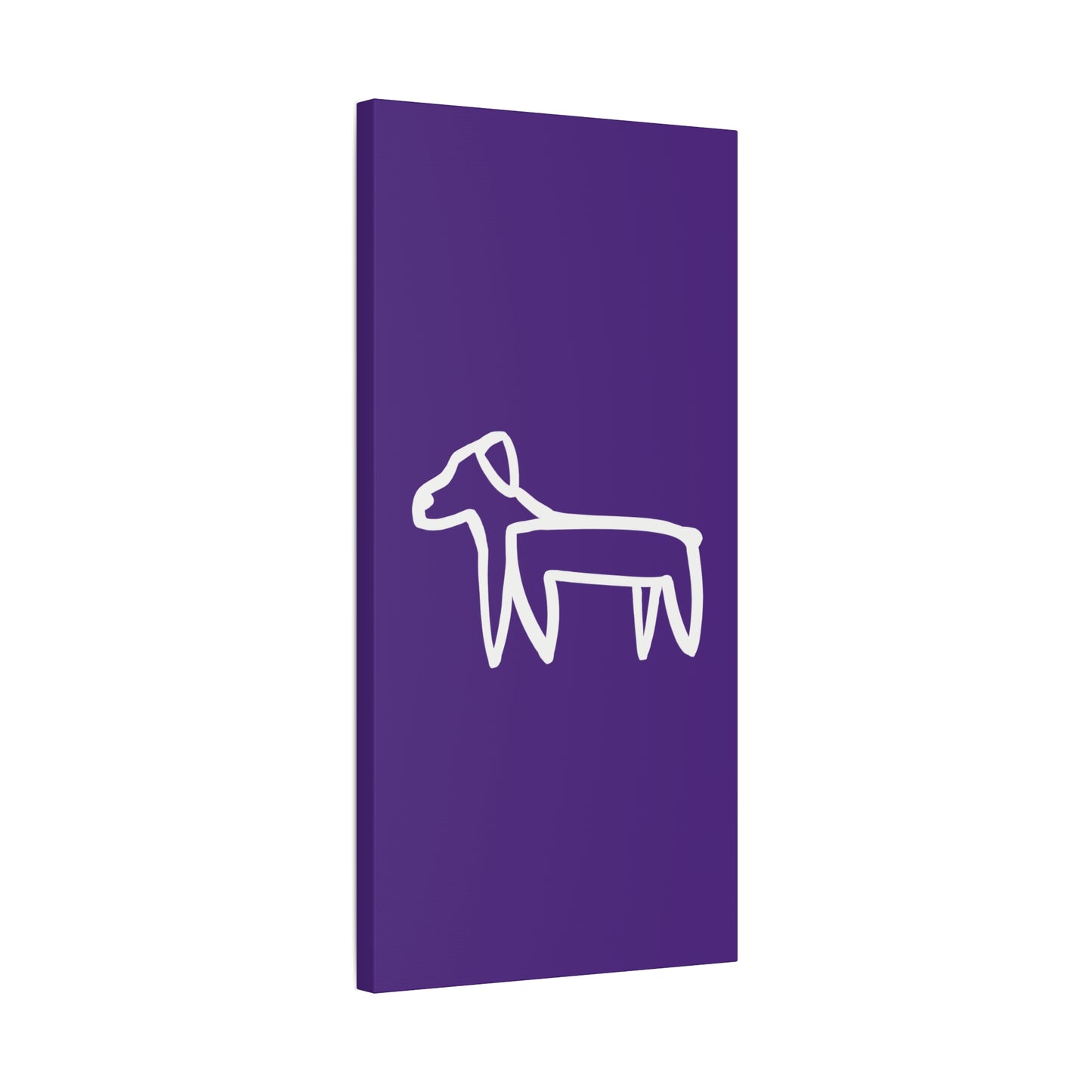 Dog Canvas Print on Purple (Transparent Style White Dog) - Dog Art Print