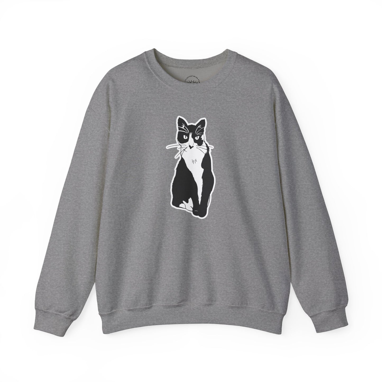Cat Sweatshirt (Sticker Style Cat) - Cat Drawing Sweatshirt
