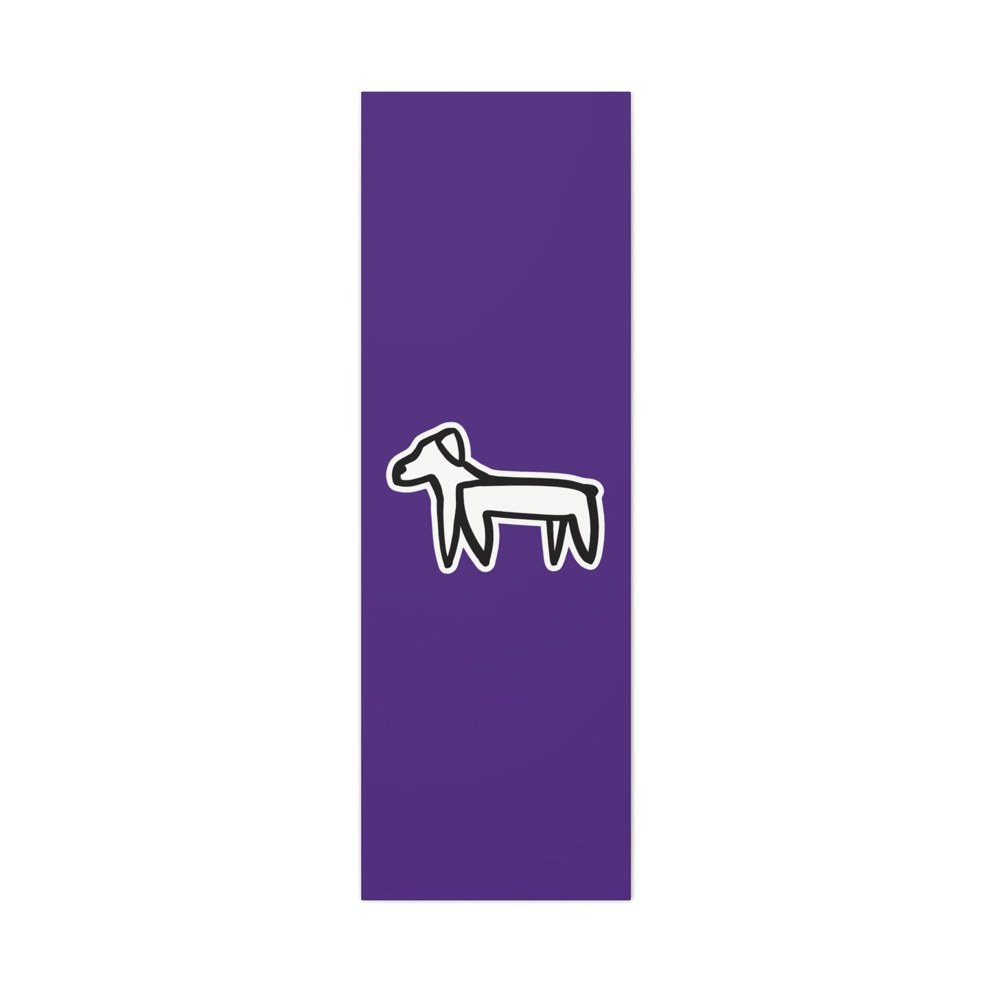 Dog Canvas Print on Purple (Sticker Style White Dog) - Dog Art Print