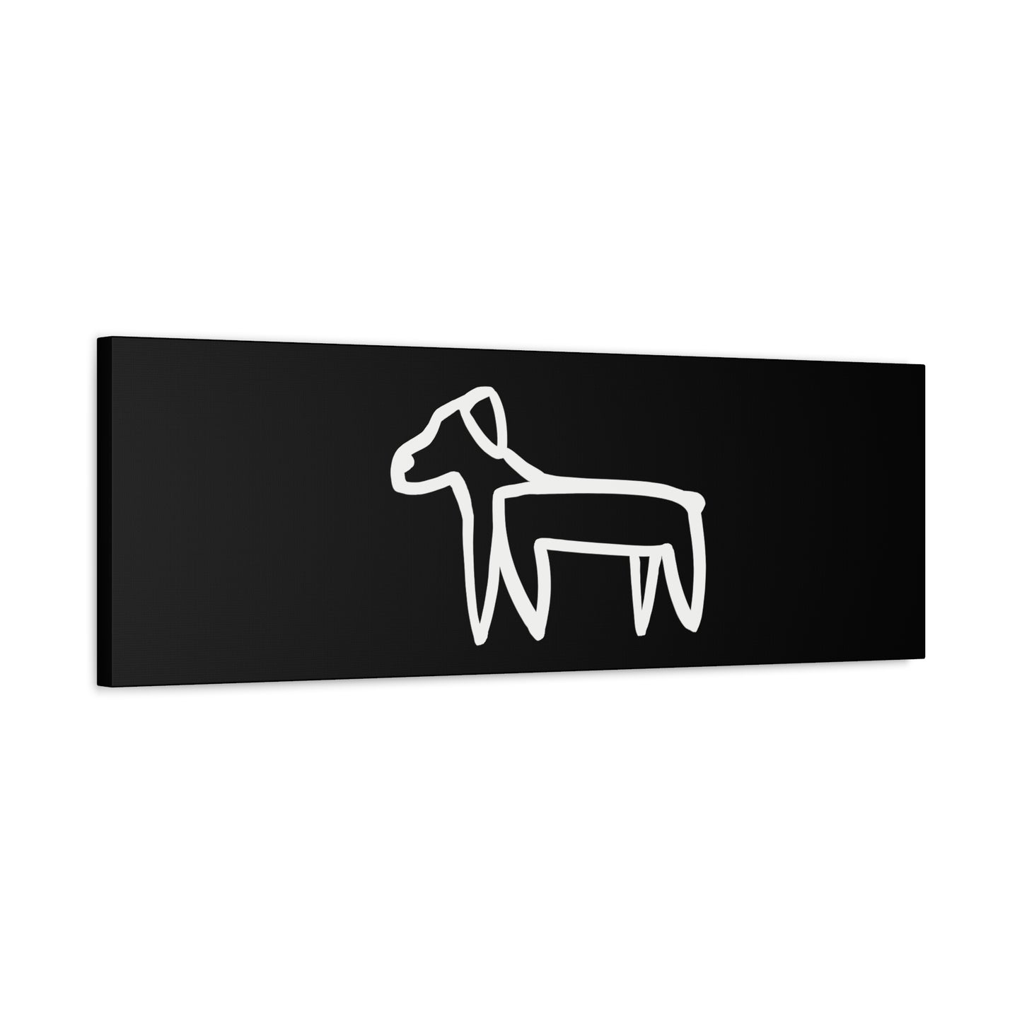Dog Canvas Print on Black (Transparent Style White Dog) - Dog Art Print