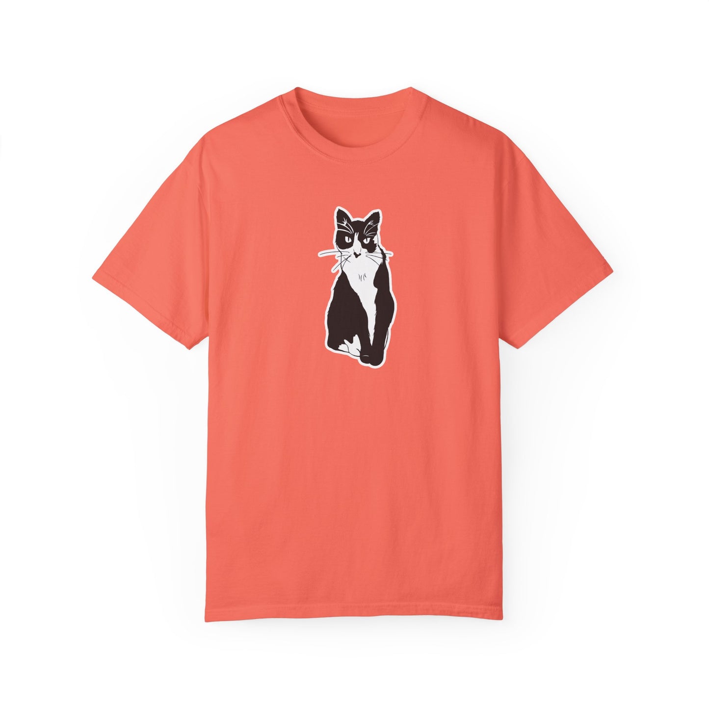 Cat Tee (Sticker Style Cat) - Cat Drawing Shirt