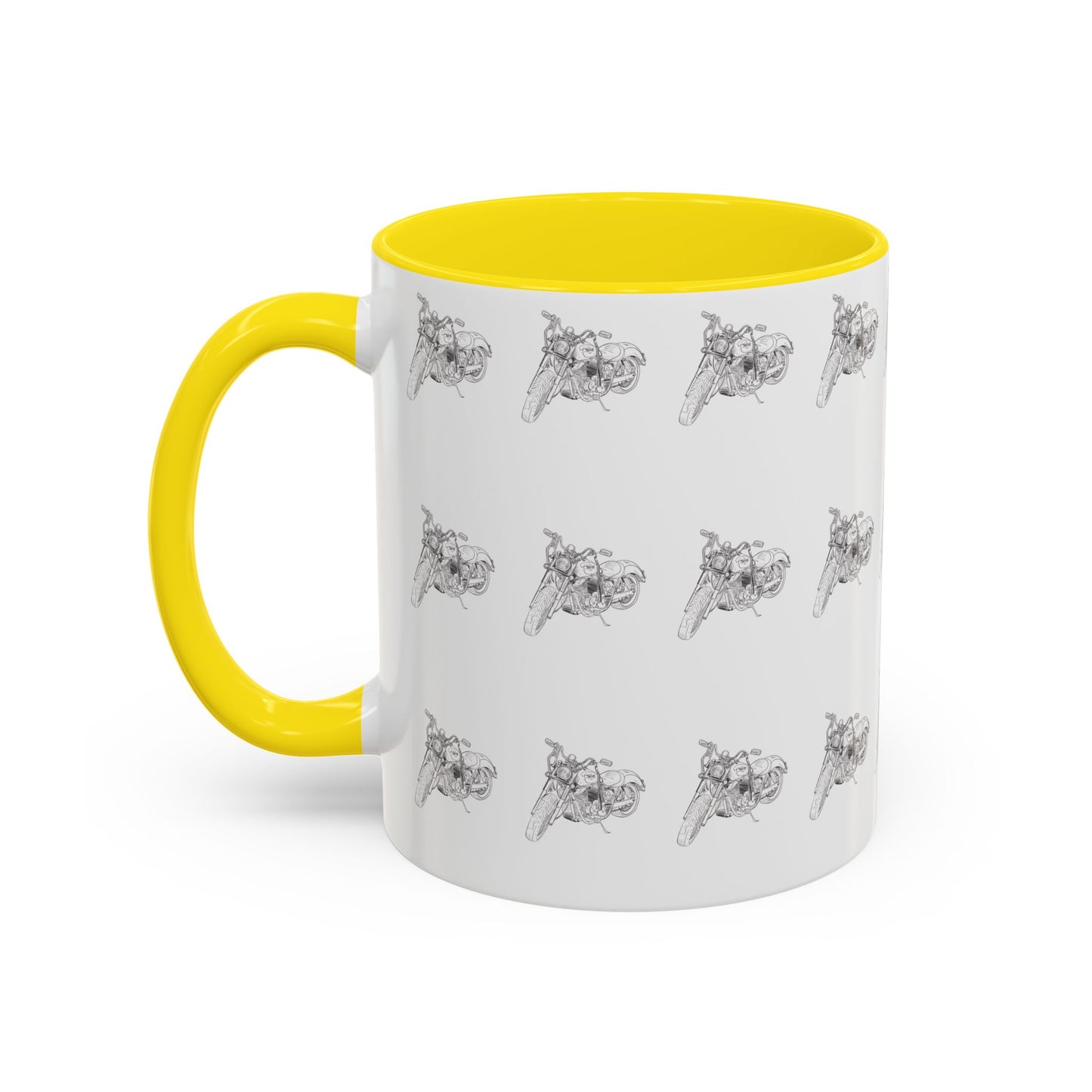 Motorcycle Pattern Coffee Mug - Harley Drawing Mug