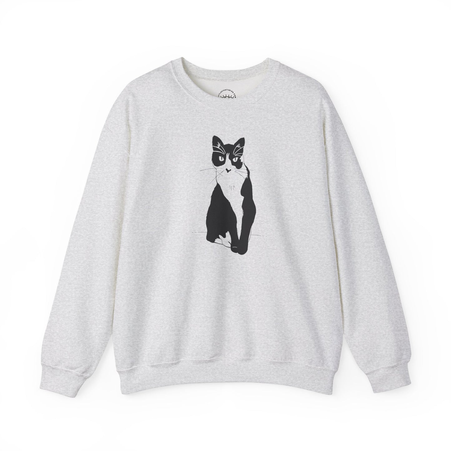 Cat Sweatshirt (Transparent Style Cat) - Cat Drawing Sweatshirt