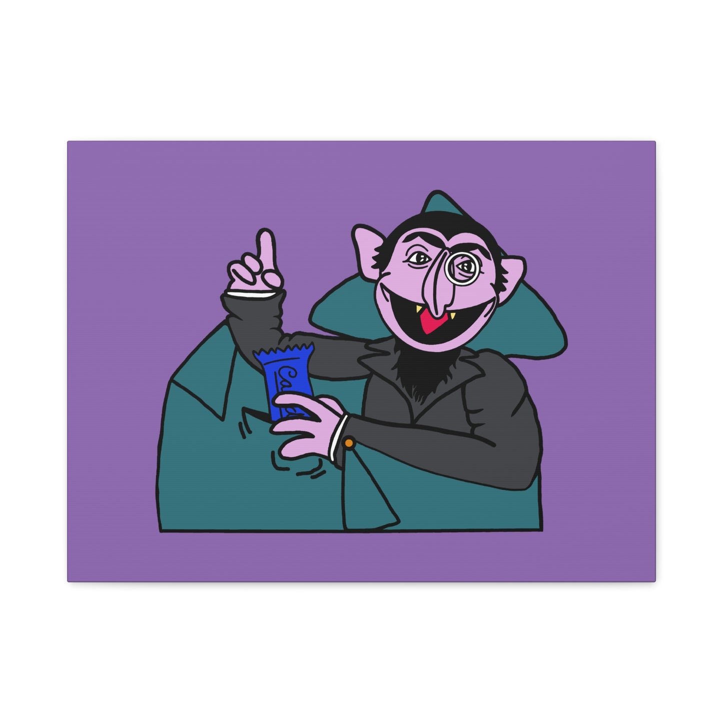 The Count Stealing Candy Canvas Print Light Purple - Sesame Street The Count Canvas Art