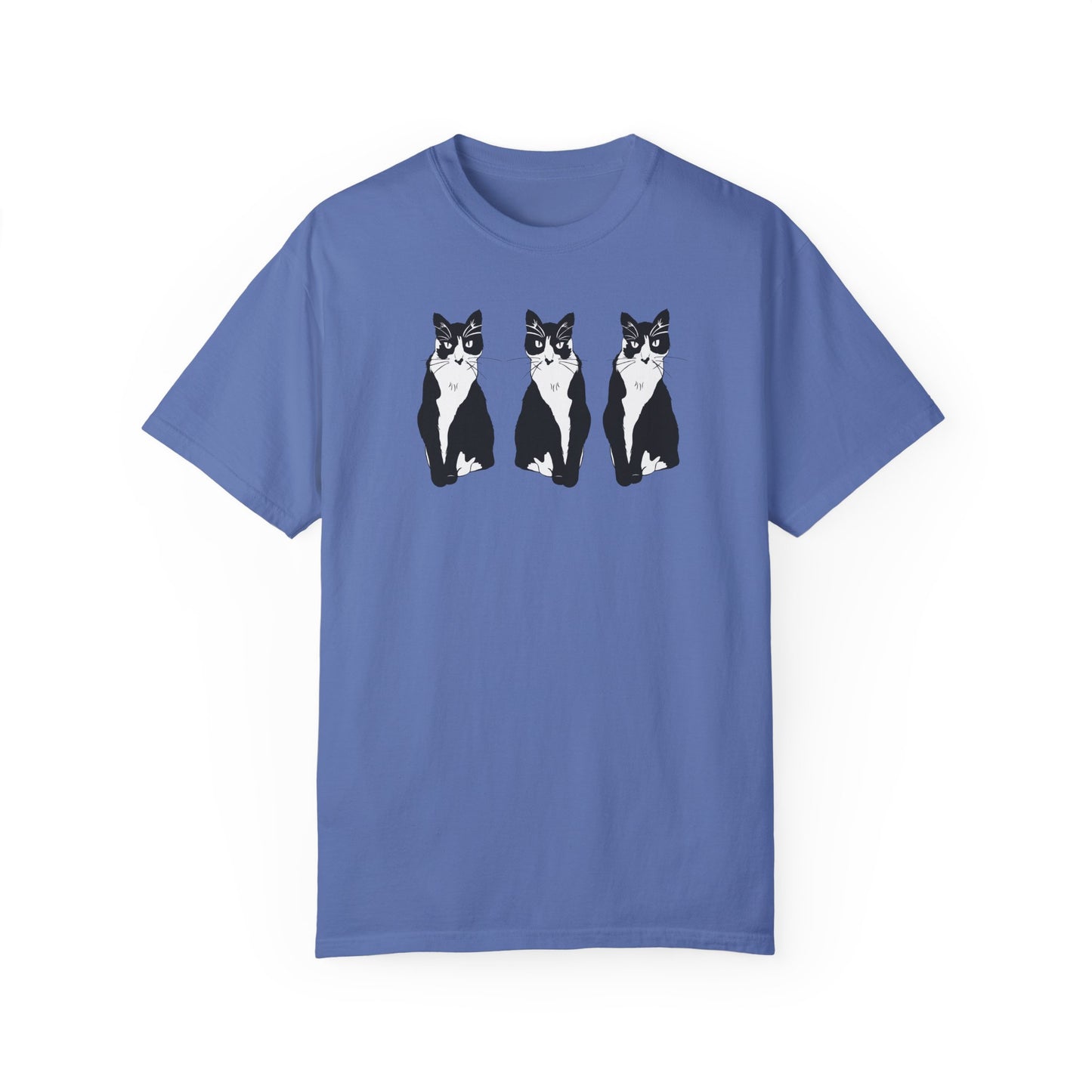 Cat x3 Tee (B&W Style Cat) - Cat Drawing Shirt
