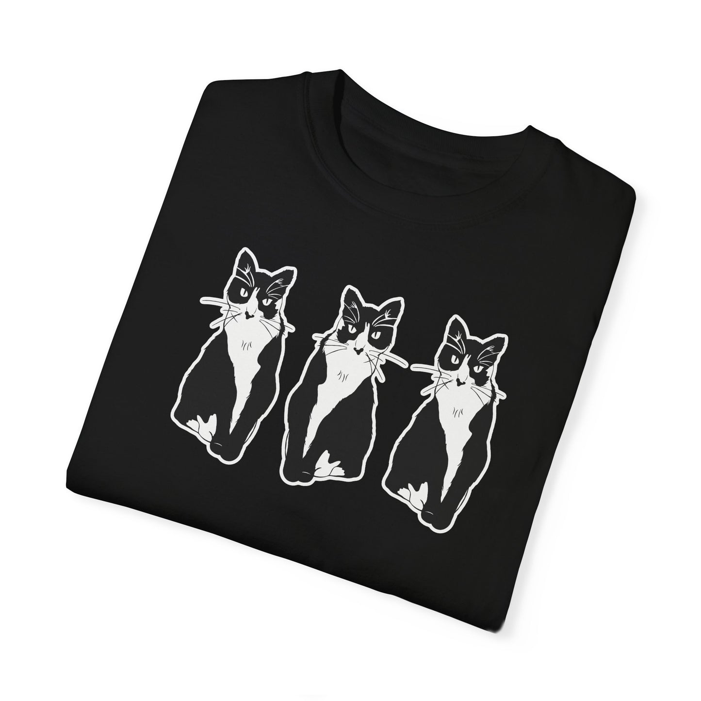 Cat x3 Tee (Sticker Style Cat) - Cat Drawing Shirt