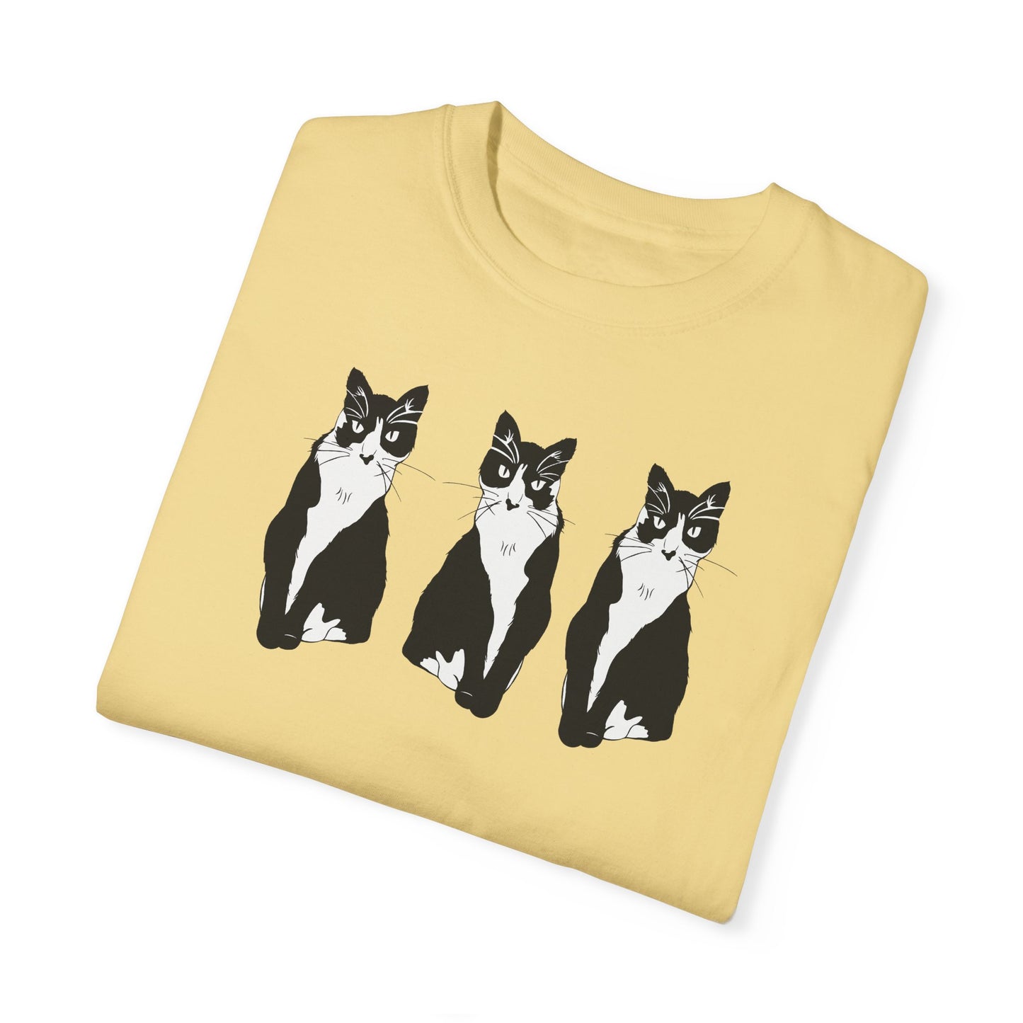 Cat x3 Tee (B&W Style Cat) - Cat Drawing Shirt