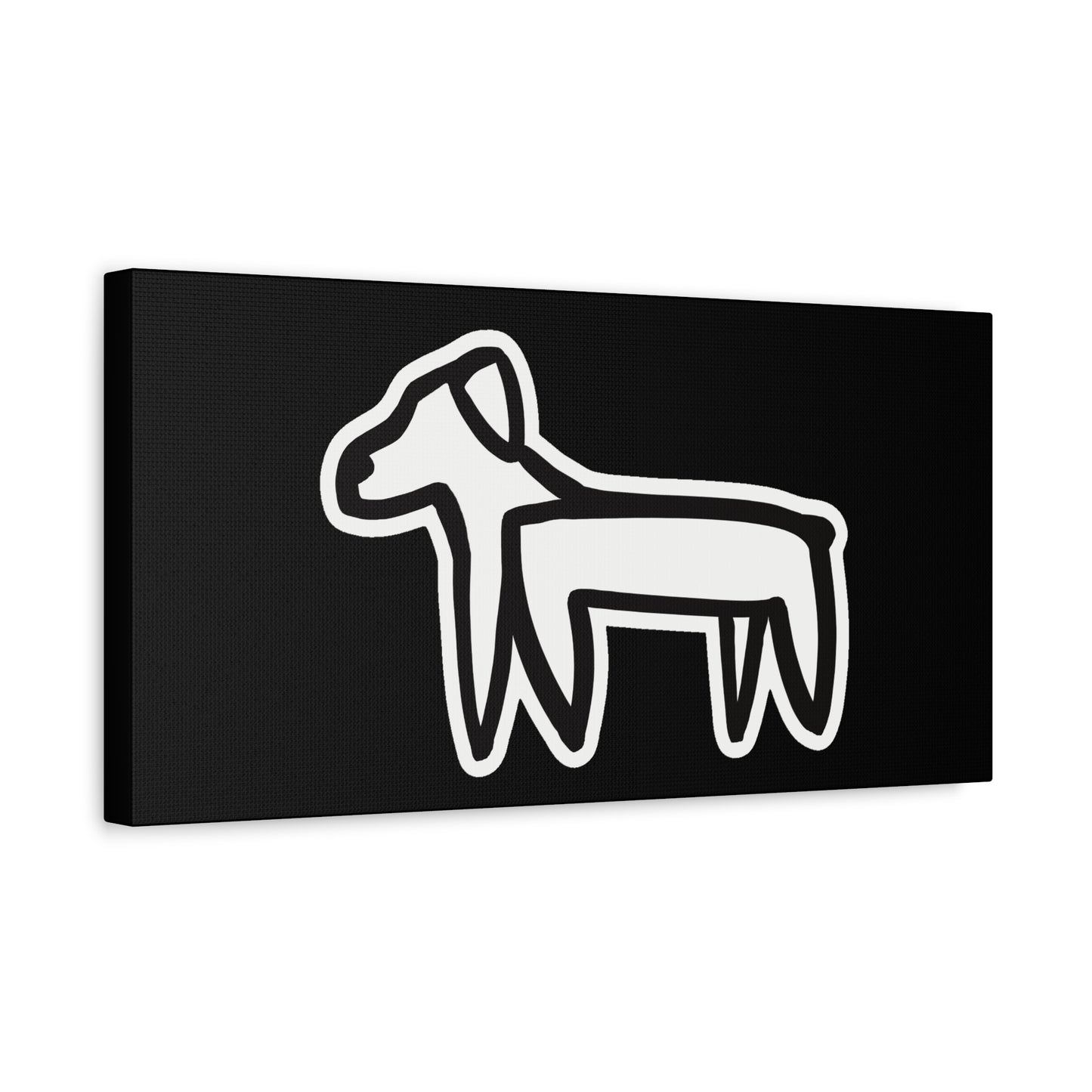 Dog Canvas Print on Black (Sticker Style Dog) - Dog Art Print
