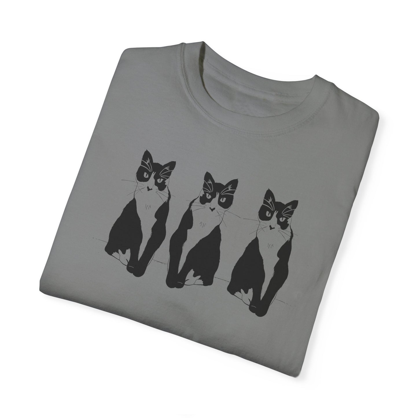 Cat x3 Tee (Transparent Style Cat) - Cat Drawing Shirt