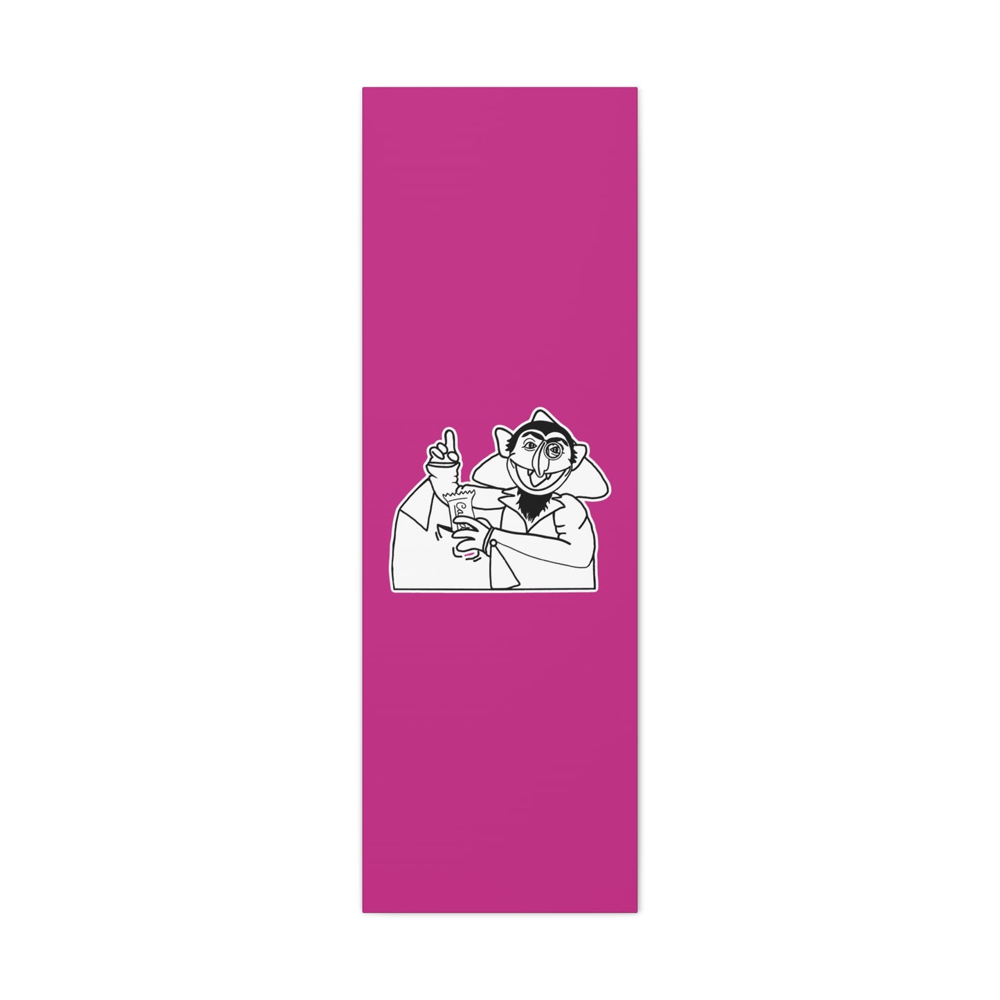 The Count Stealing Candy Outline Canvas Print Pink - Sesame Street The Count Parody Art