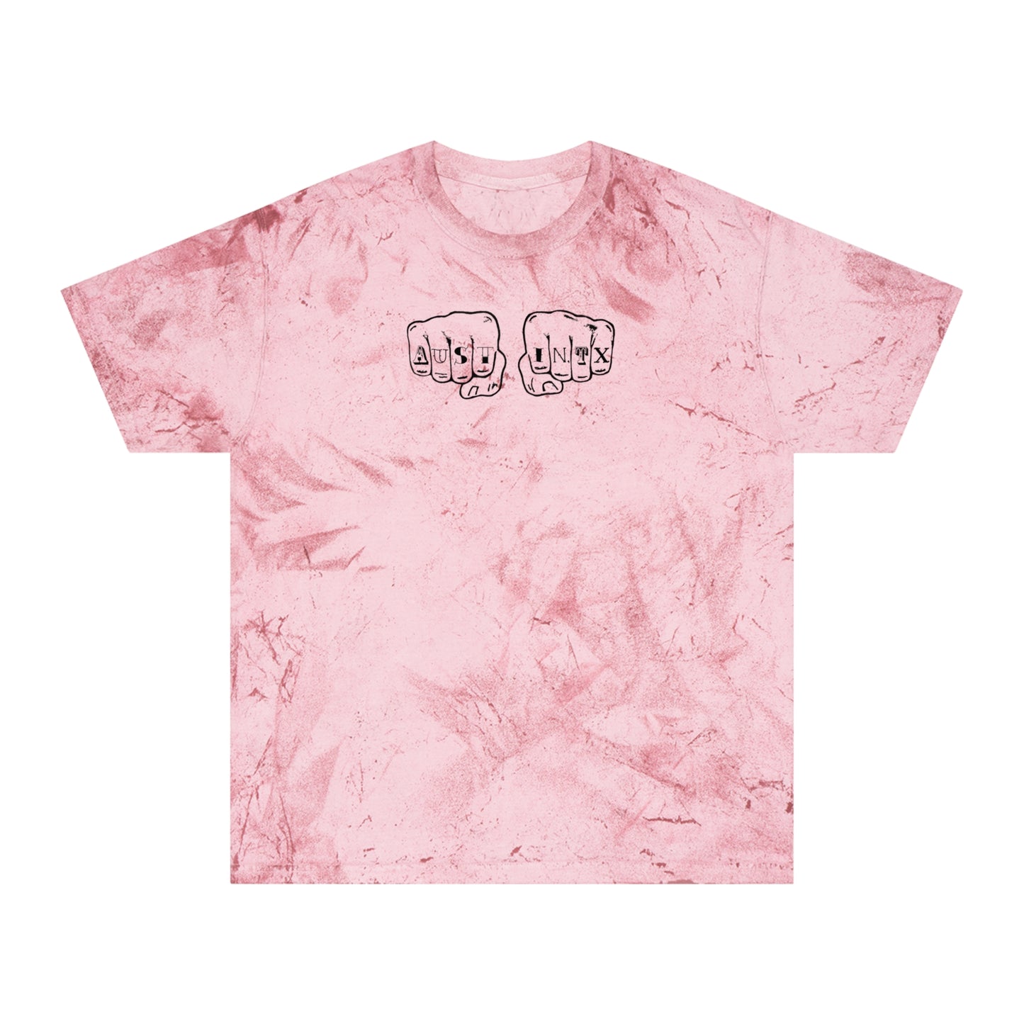 Austin Knuckle Tats Tattooed Fists Color Blast Tee