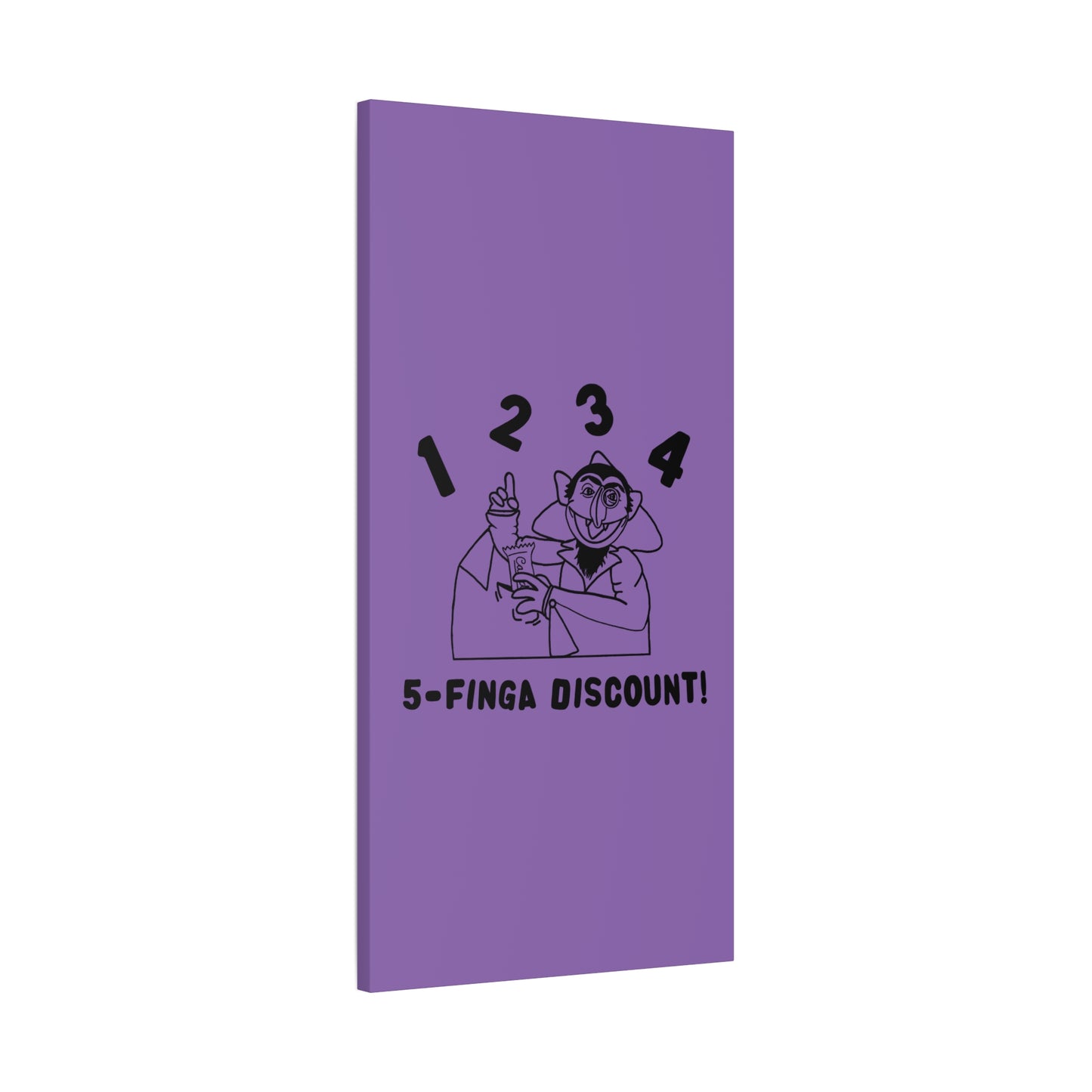 Five Finger Discount Outline Canvas Print Light Purple - Sesame Street The Count Parody Art Print