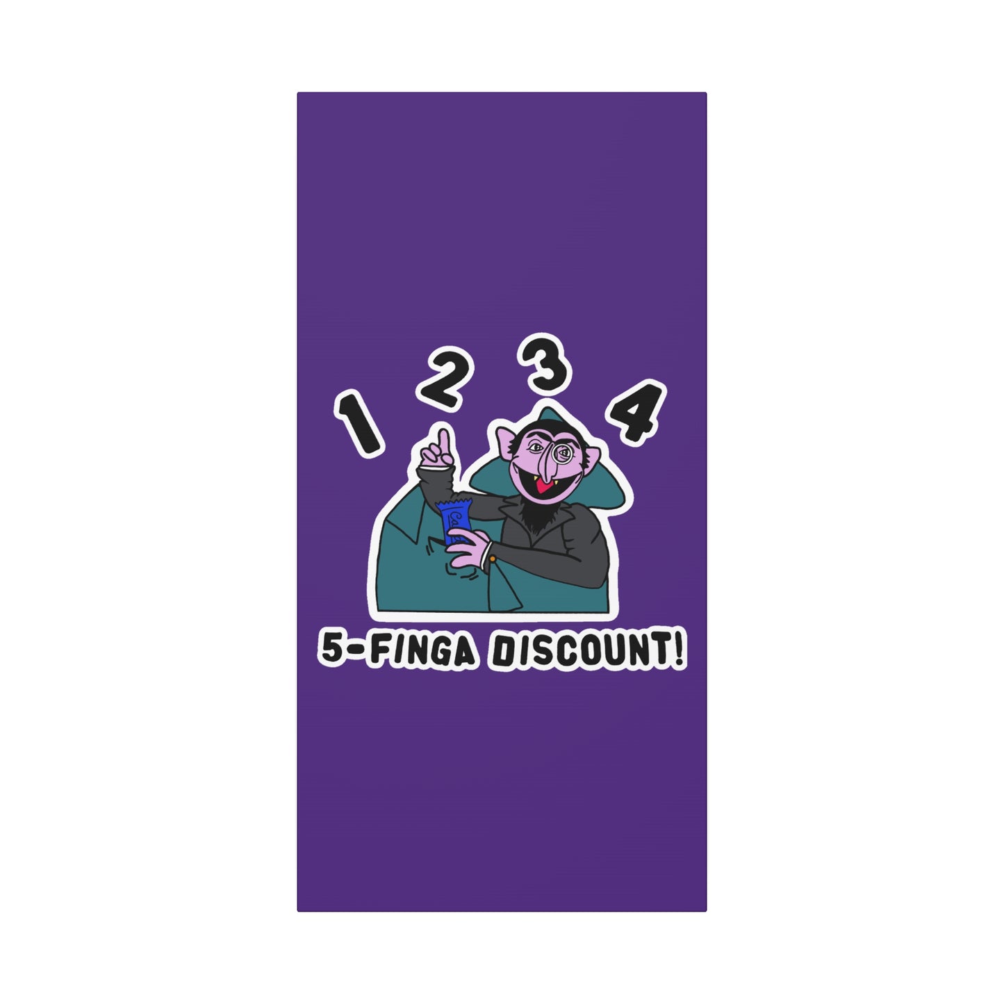Five Finger Discount Canvas Print Light Purple - Sesame Street The Count Parody Art Print