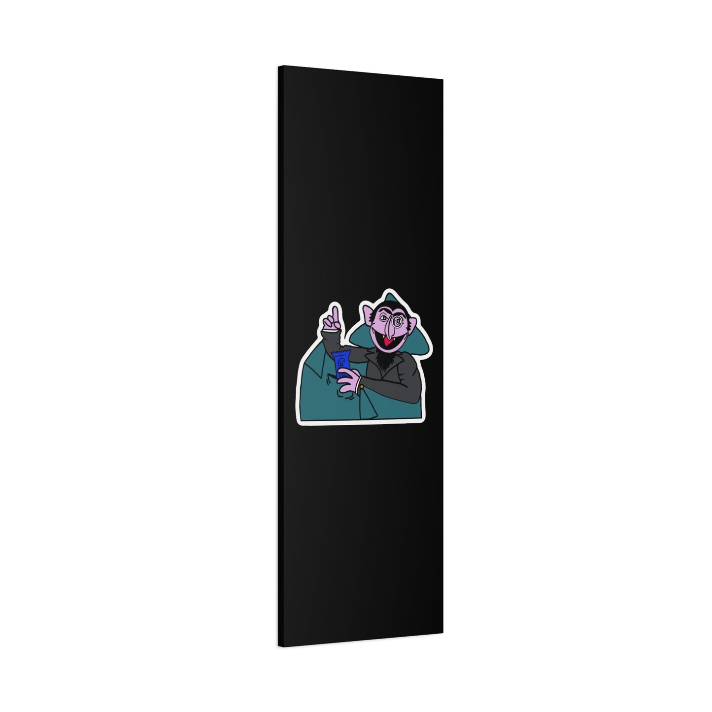 The Count Stealing Candy Canvas Print Black - Sesame Street The Count Parody Art