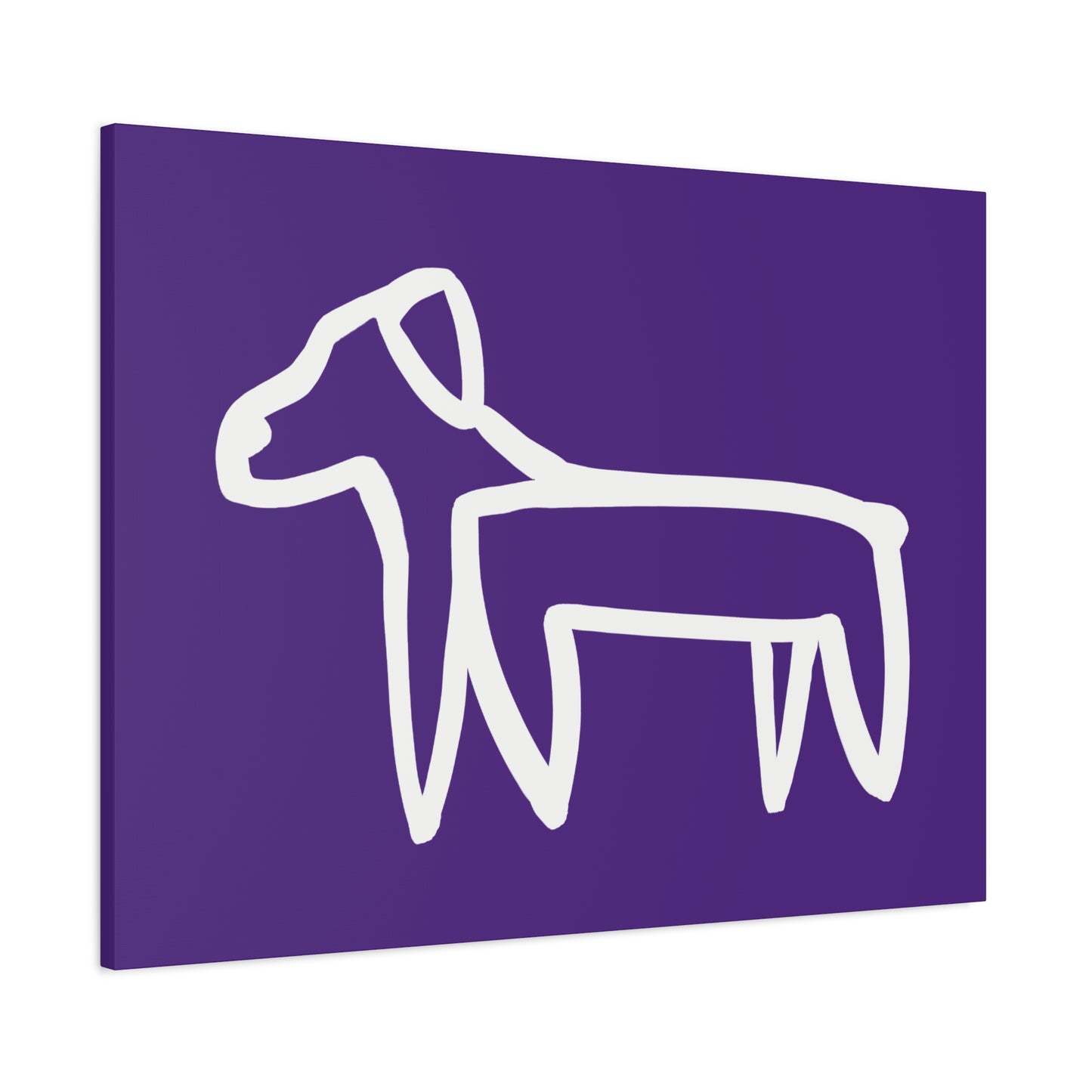 Dog Canvas Print on Purple (Transparent Style White Dog) - Dog Art Print