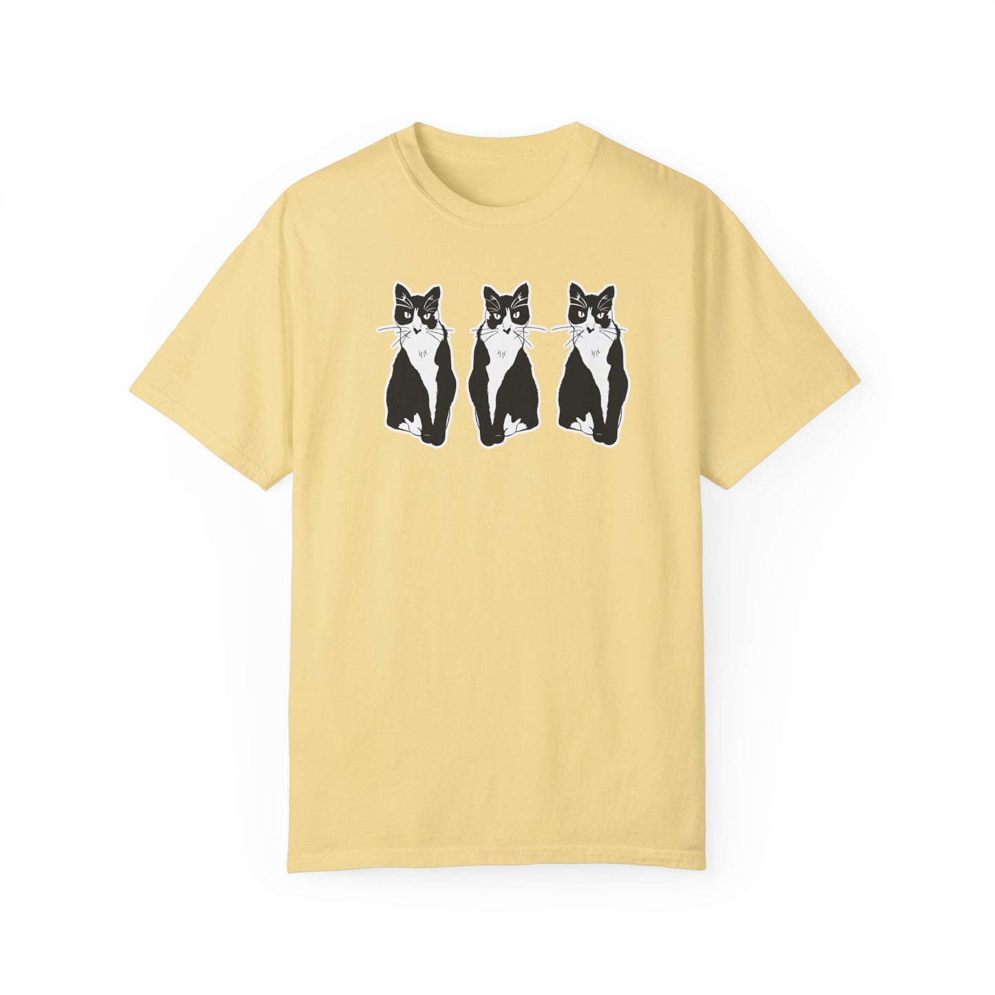 Cat x3 Tee (Sticker Style Cat) - Cat Drawing Shirt