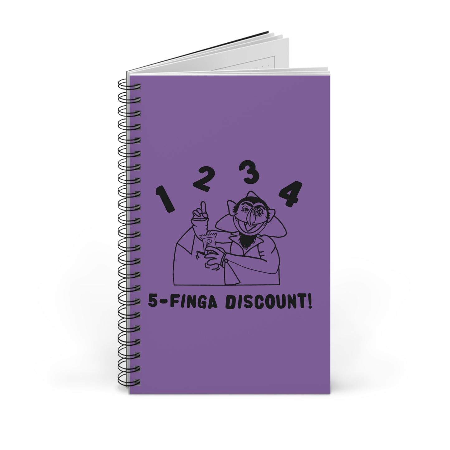 Five Finger Discount Outline Notebook Light Purple - Sesame Street The Count Parody Notebook