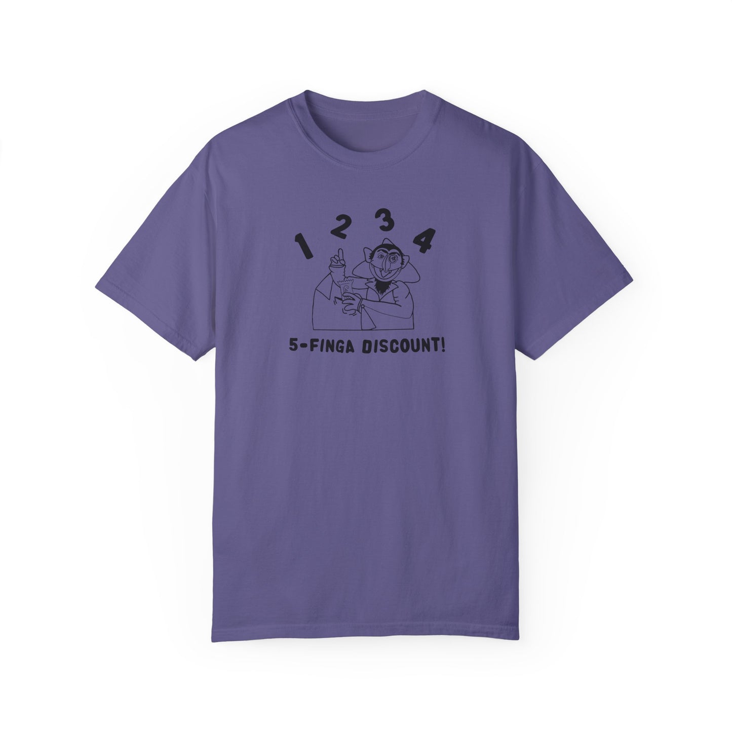Five Finger Discount Outline Tee - Sesame Street The Count Parody Shirt