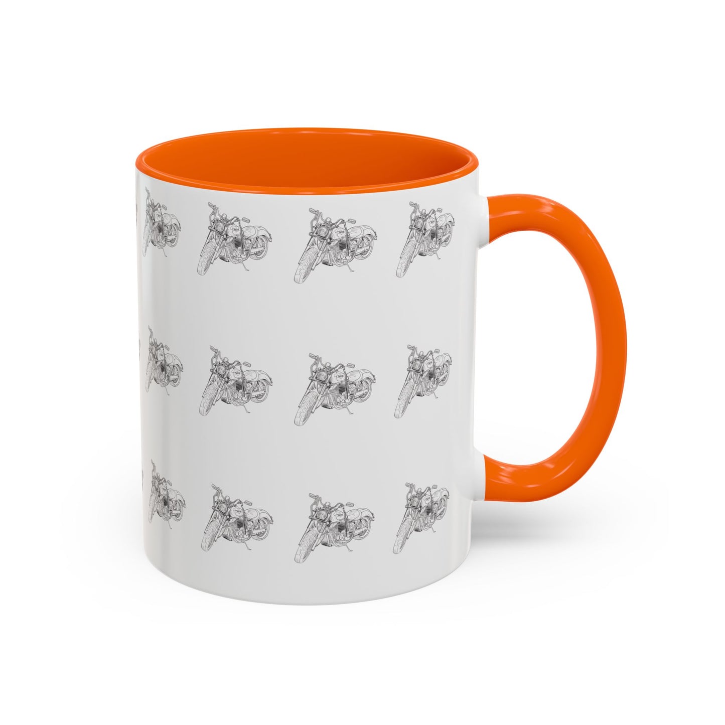 Motorcycle Pattern Coffee Mug - Harley Drawing Mug