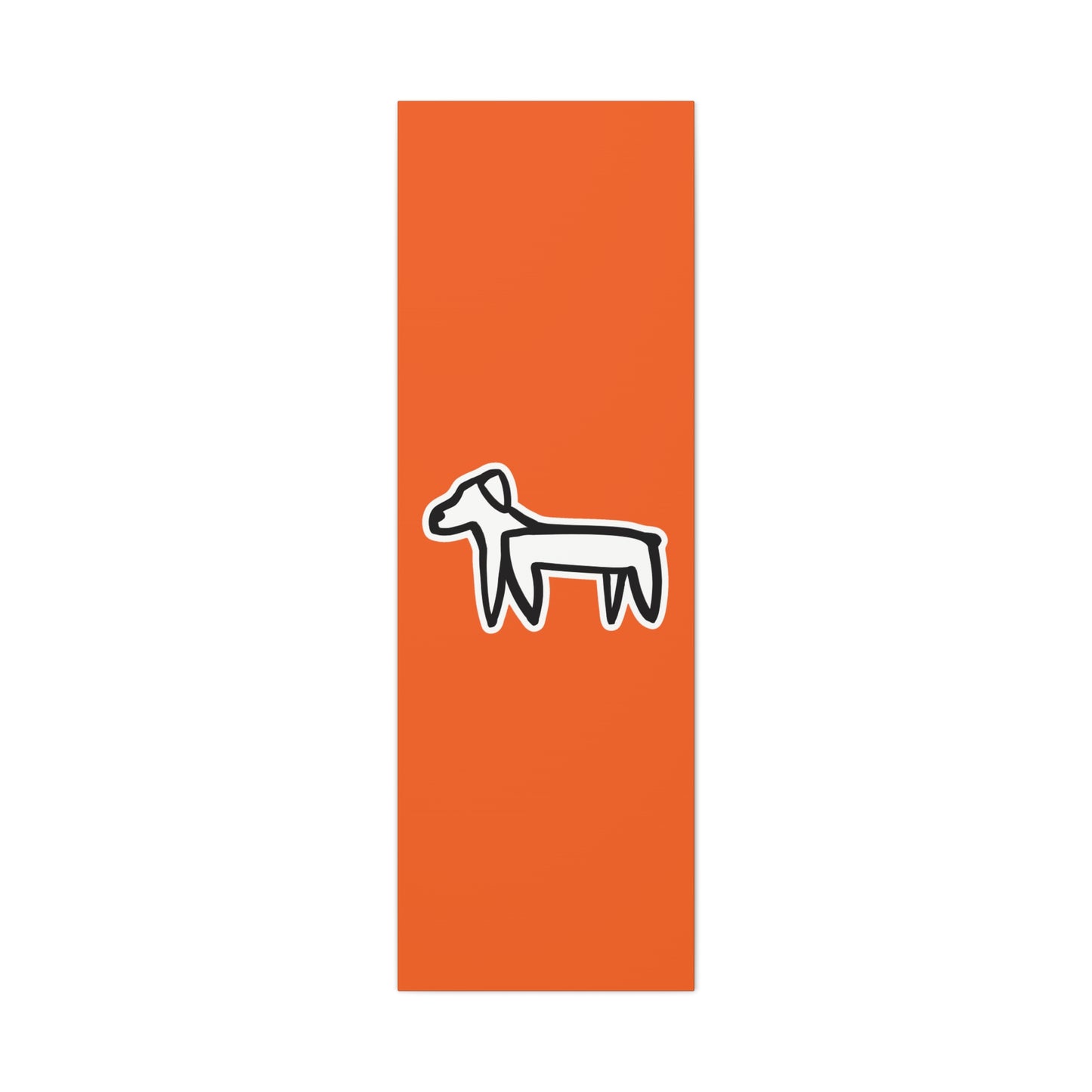 Dog Canvas Print on Orange (Sticker Style White Dog) - Dog Art Print