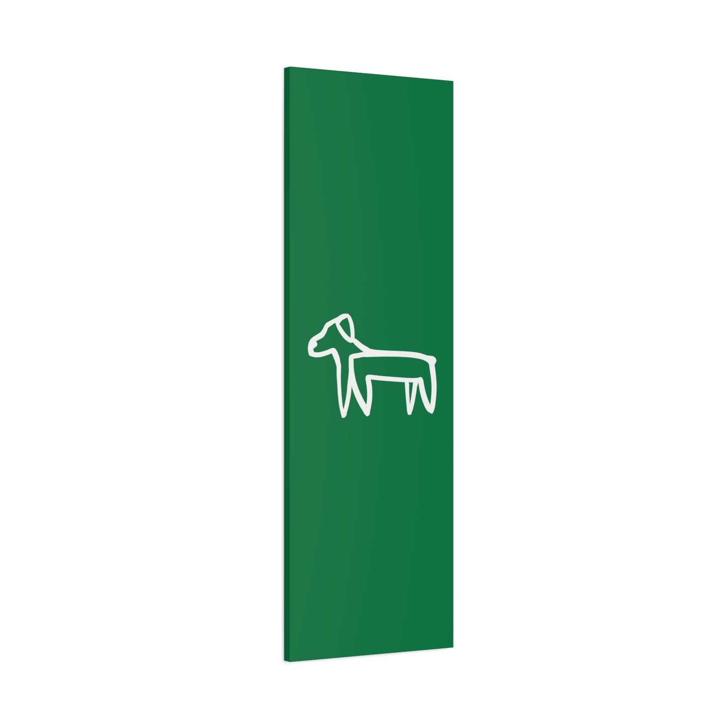 Dog Canvas Print on Green (Transparent Style White Dog) - Dog Art Print